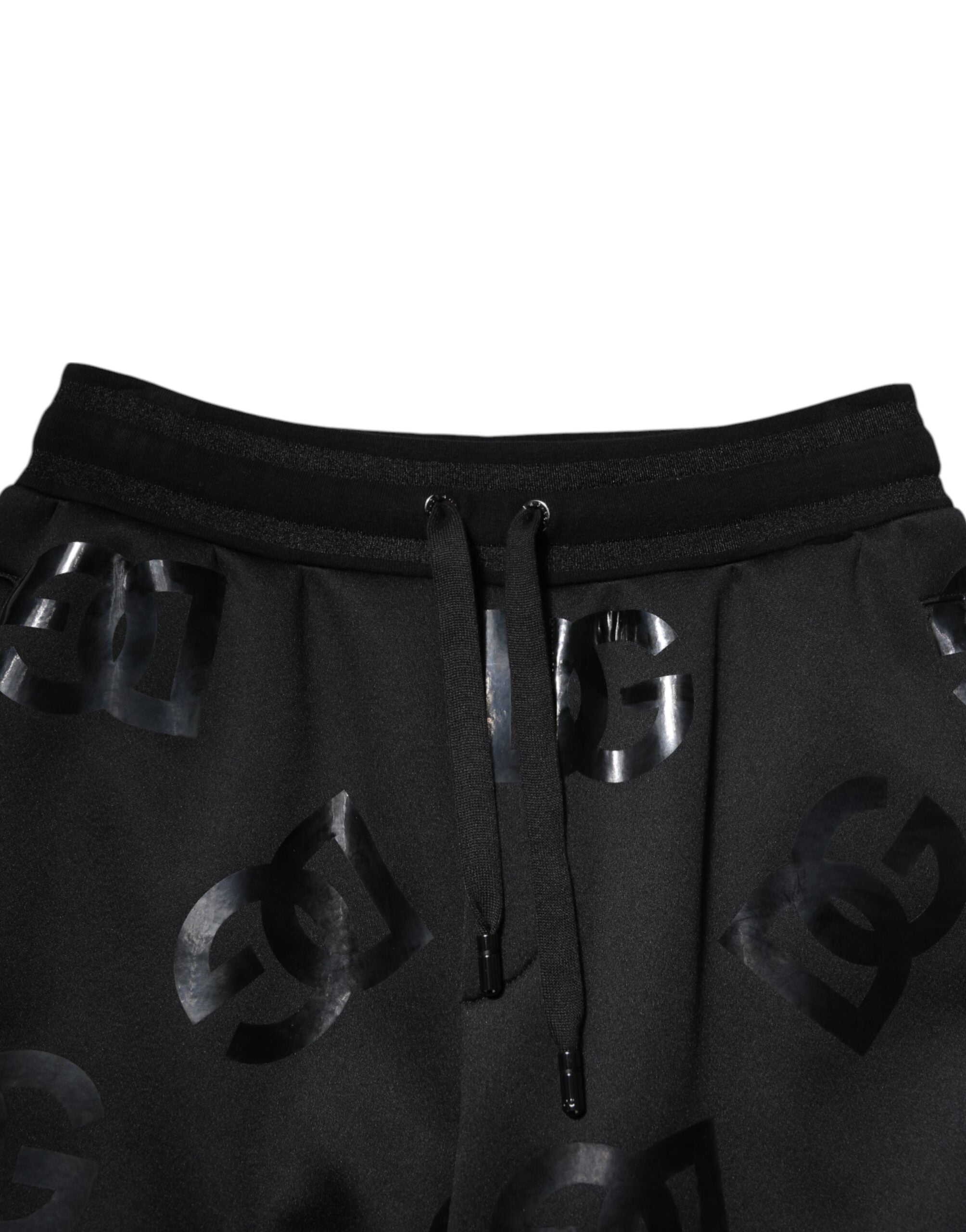 Black Logo Cotton Bermuda Sweatshorts Shorts - ventzia