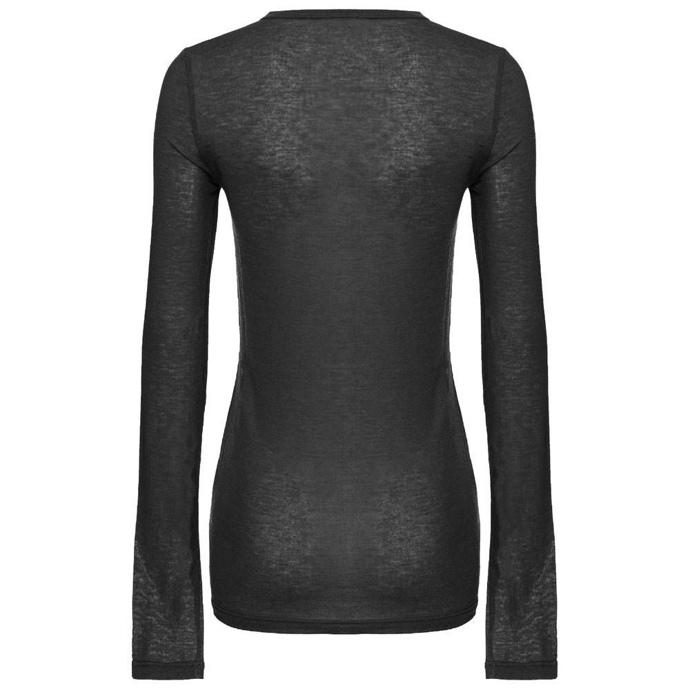 Black Viscose Sweater - ventzia
