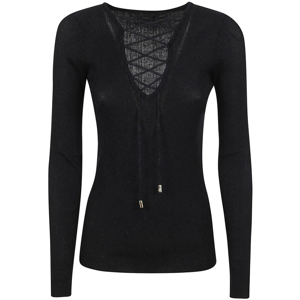 Black Viscose Sweater - ventzia