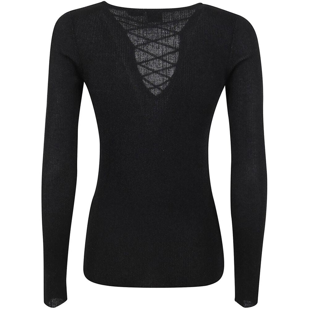 Black Viscose Sweater - ventzia