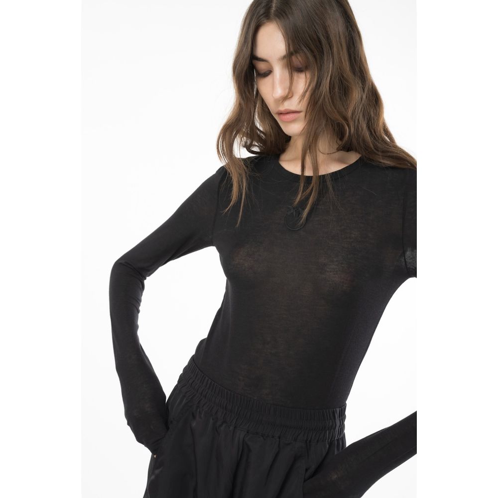 Black Viscose Sweater - ventzia