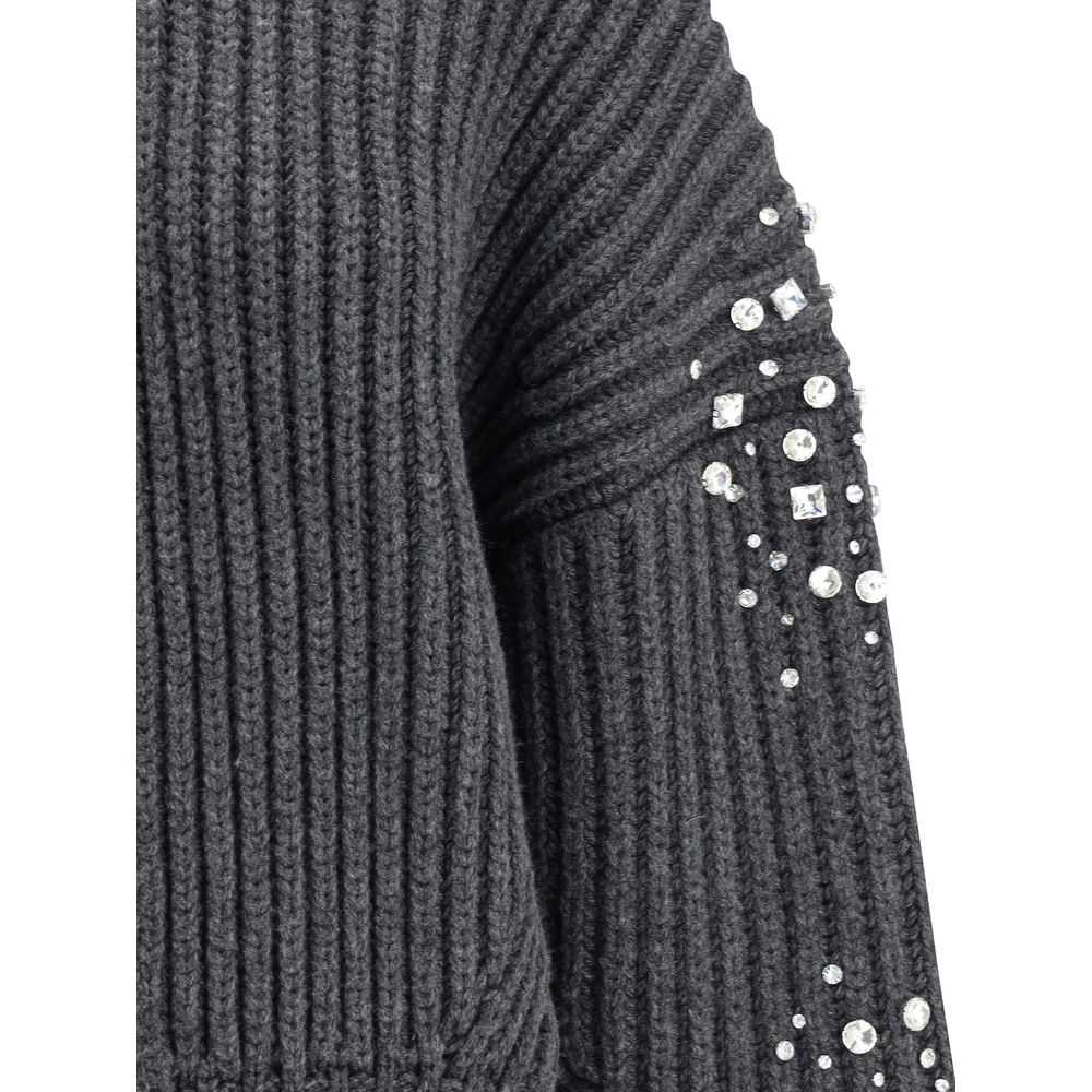 Rhinestones wool Cardigan - ventzia