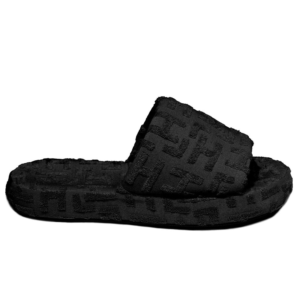 Black Cotton Sandal - ventzia