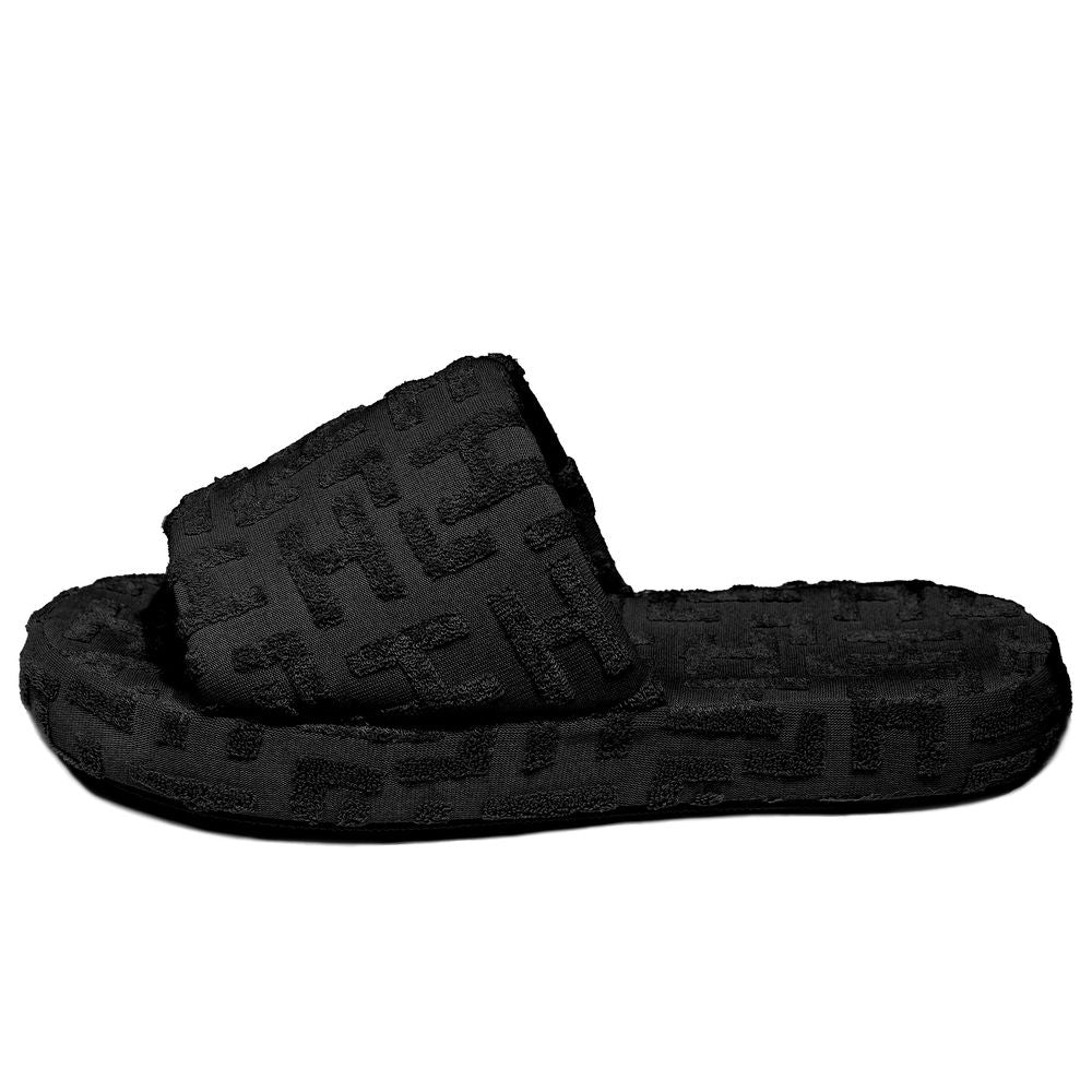 Black Cotton Sandal - ventzia