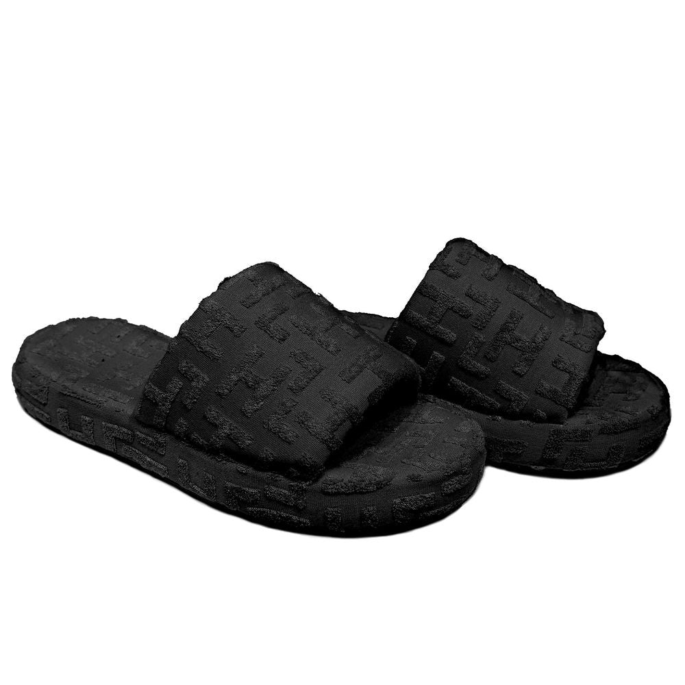 Black Cotton Sandal - ventzia