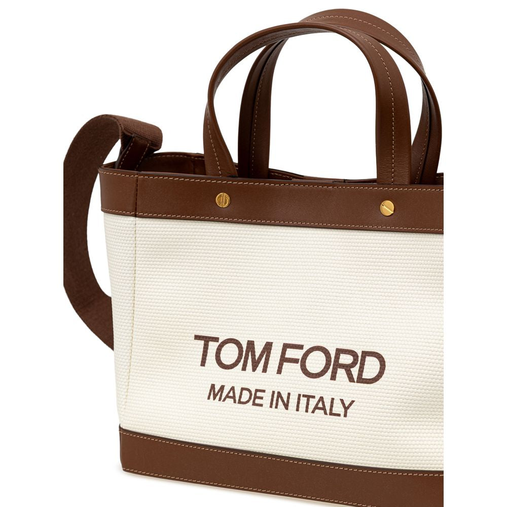 Beige Cotton Tote Bag - ventzia