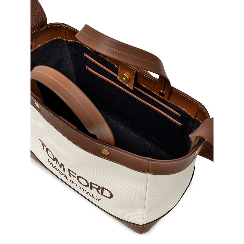 Beige Cotton Tote Bag - ventzia