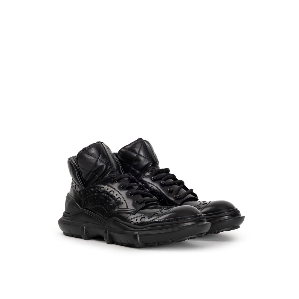 Black Leather Oxfords And Derby - ventzia