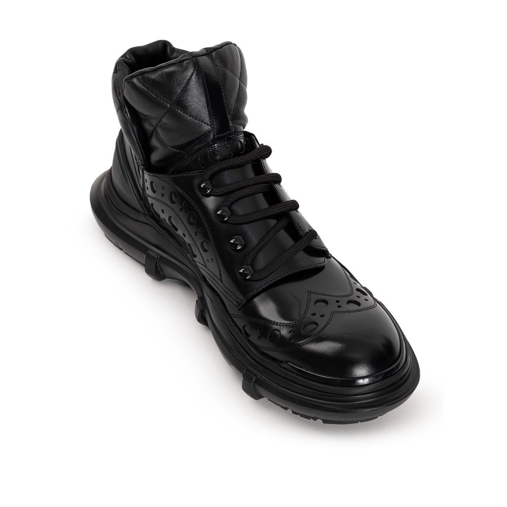 Black Leather Oxfords And Derby - ventzia
