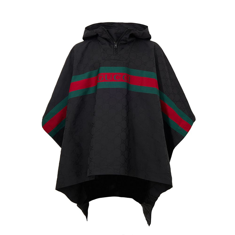 Black Polyester Trench Coat - ventzia