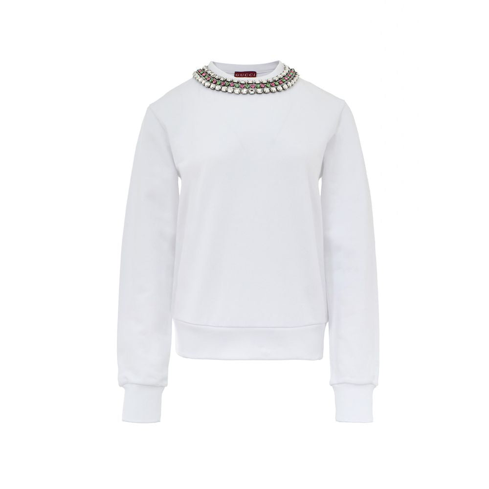 White Cotton Sweatshirt - ventzia