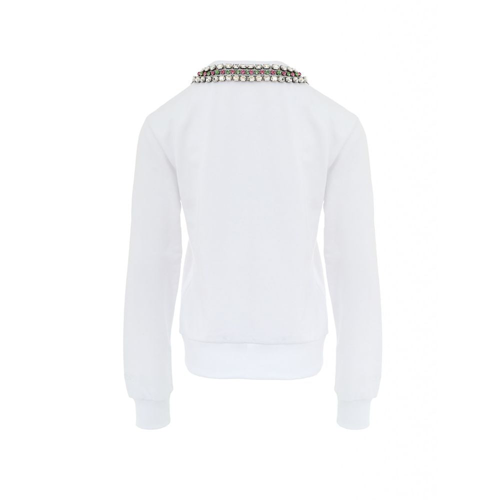 White Cotton Sweatshirt - ventzia