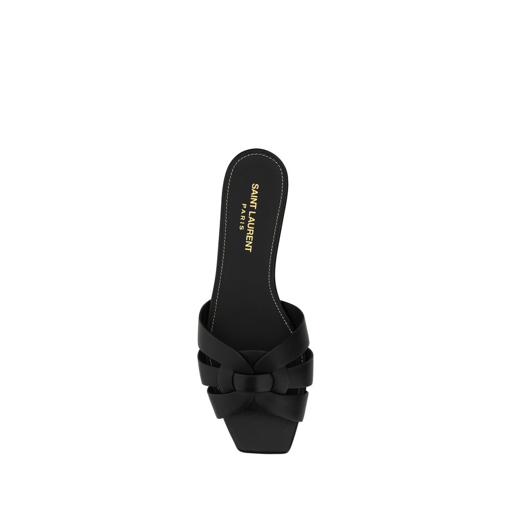 Black Calf Leather Bos Taurus Sandals - ventzia