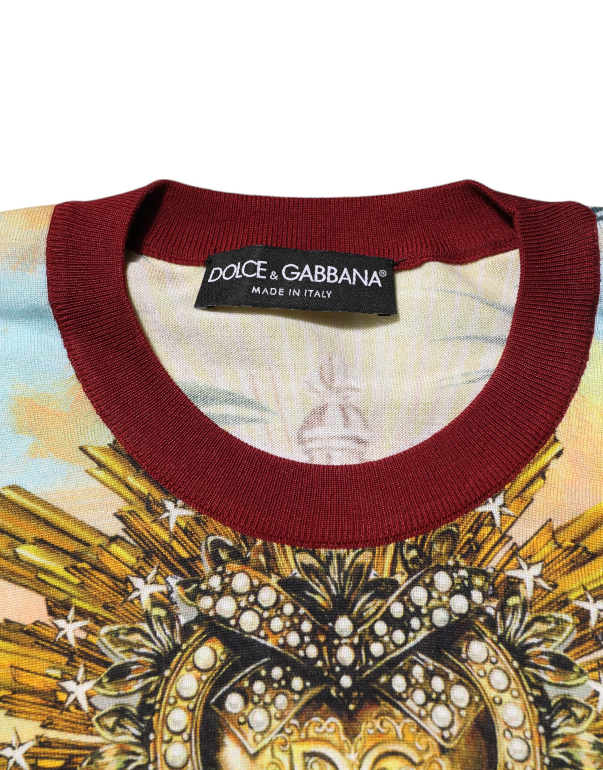 Tropical Heart Crown Silk Pullover Sweater - ventzia