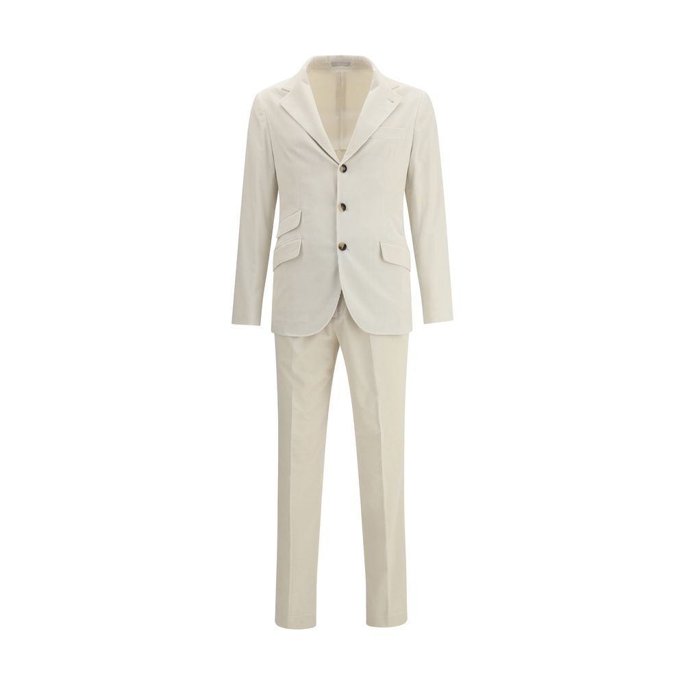 Cream Cotton Two-Piece Suit