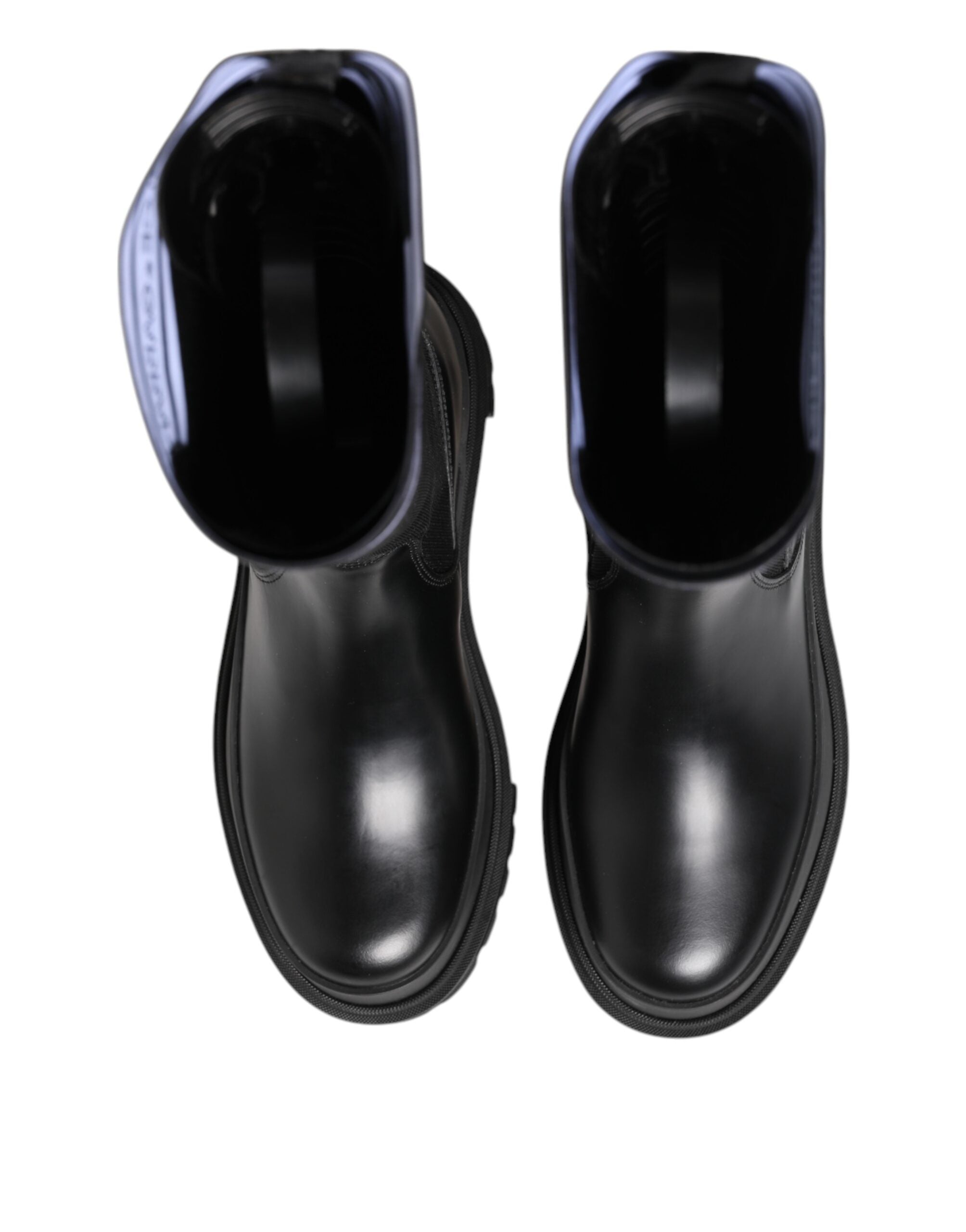 Black White Polyester Socks High Boots Shoes - ventzia
