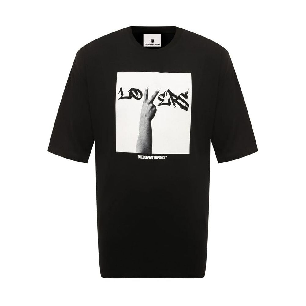 Black Cotton T-Shirt - ventzia