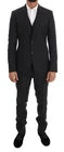 Gray Patterned Wool 3 Piece Slim Suit - ventzia