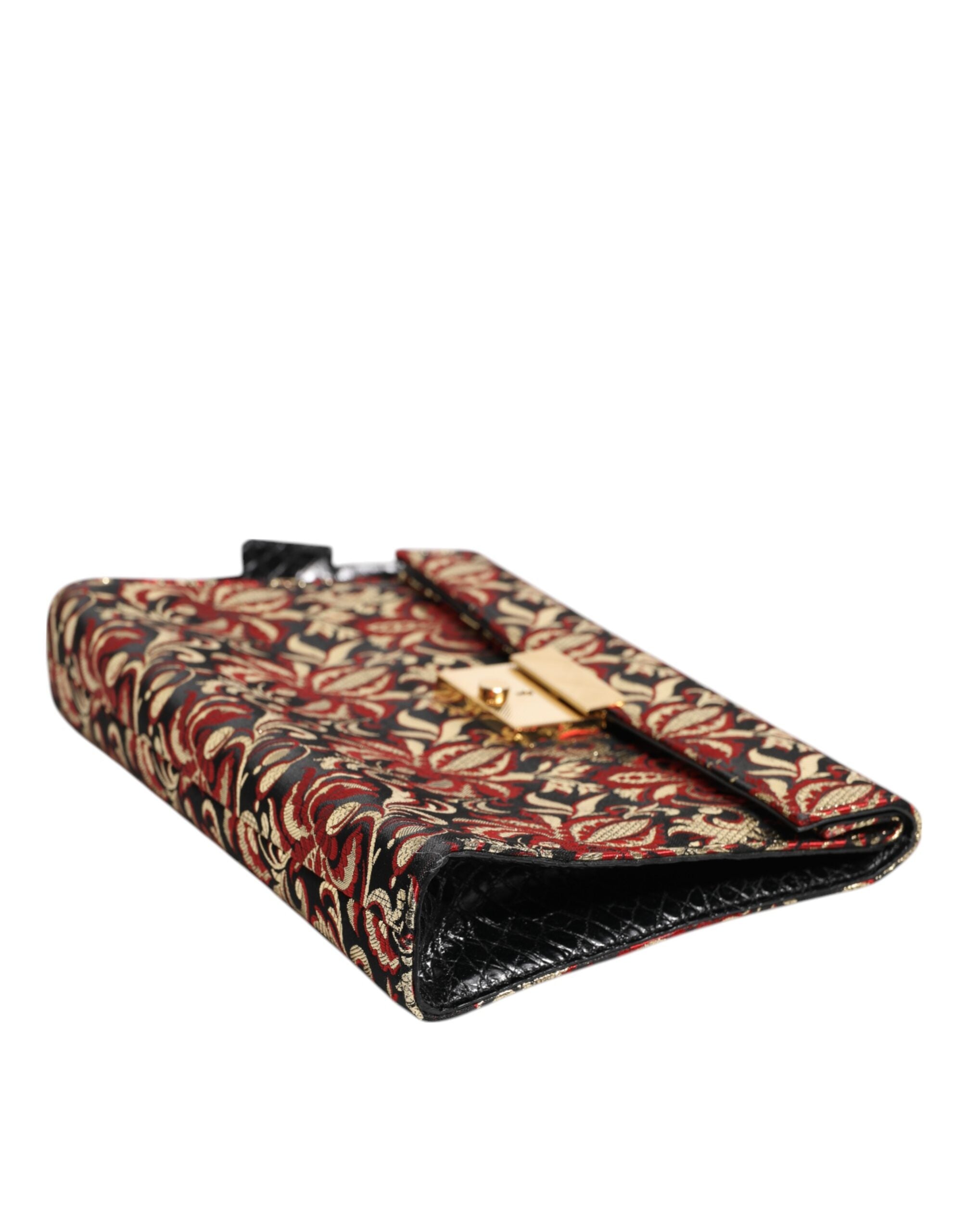 Multicolor Jacquard Floral Document Briefcase Bag - ventzia