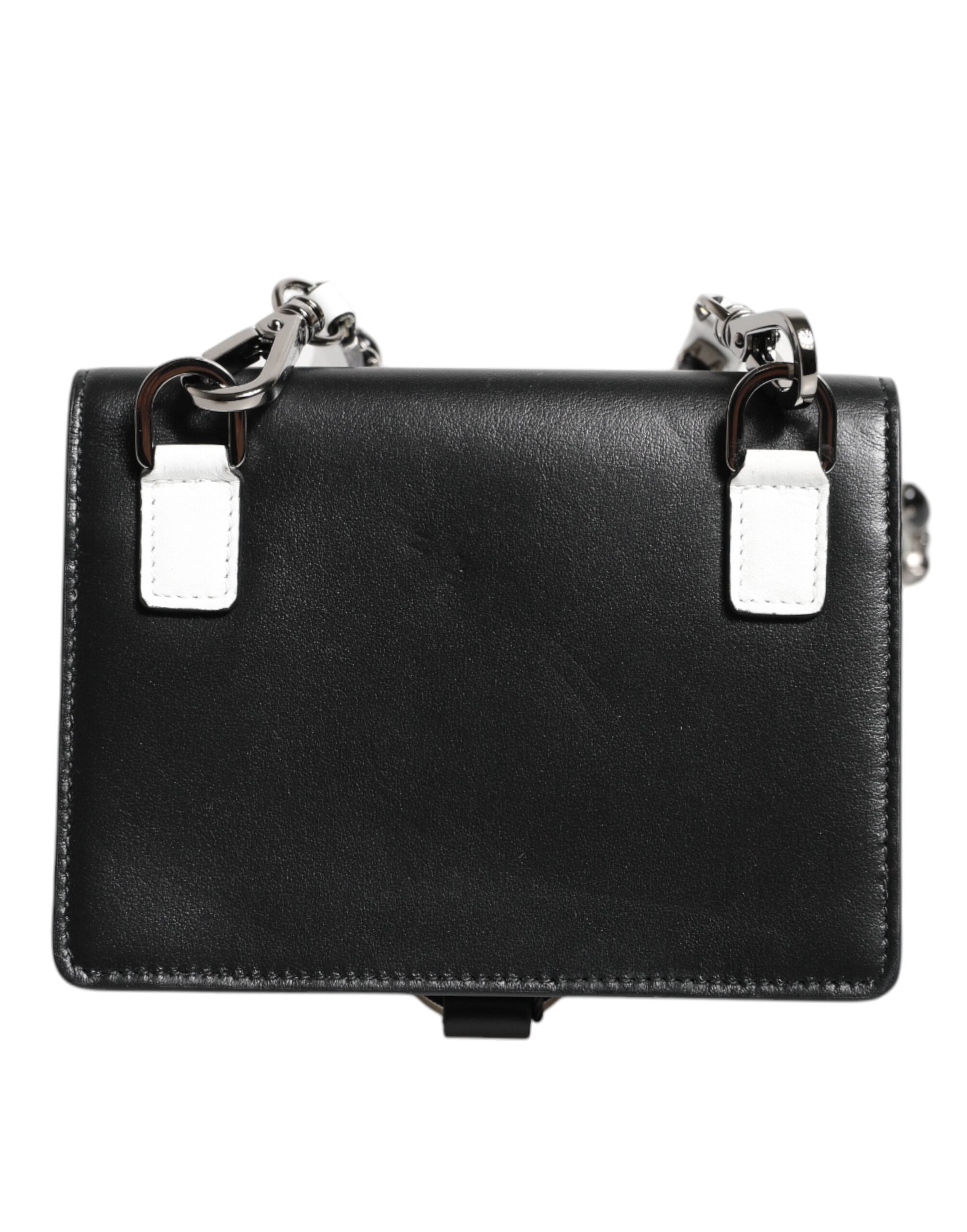 Black Leather Crystal Embellished Card Holder Wallet - ventzia