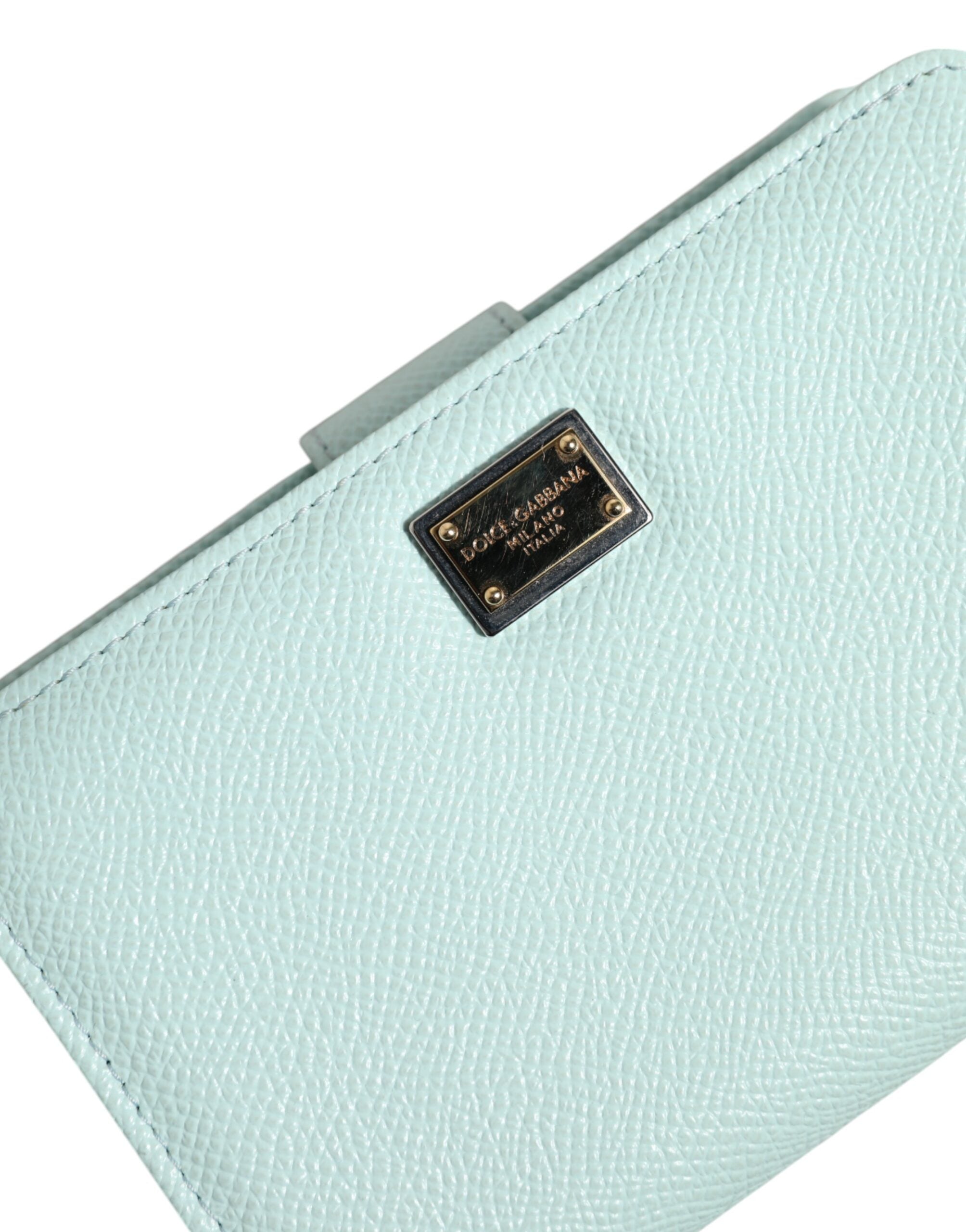 Mint Green Leather Bifold Continental Clutch Wallet - ventzia