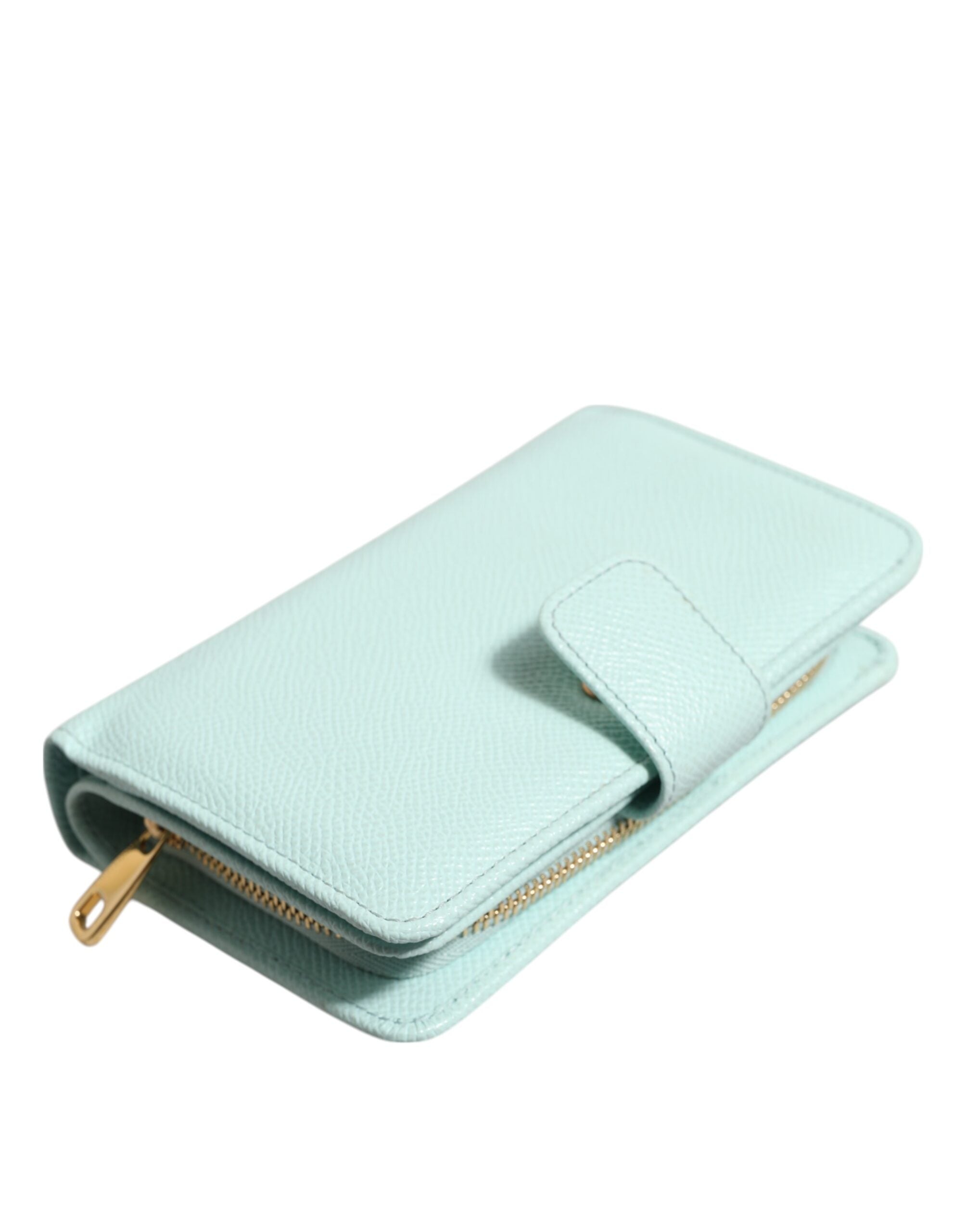 Mint Green Leather Bifold Continental Clutch Wallet - ventzia