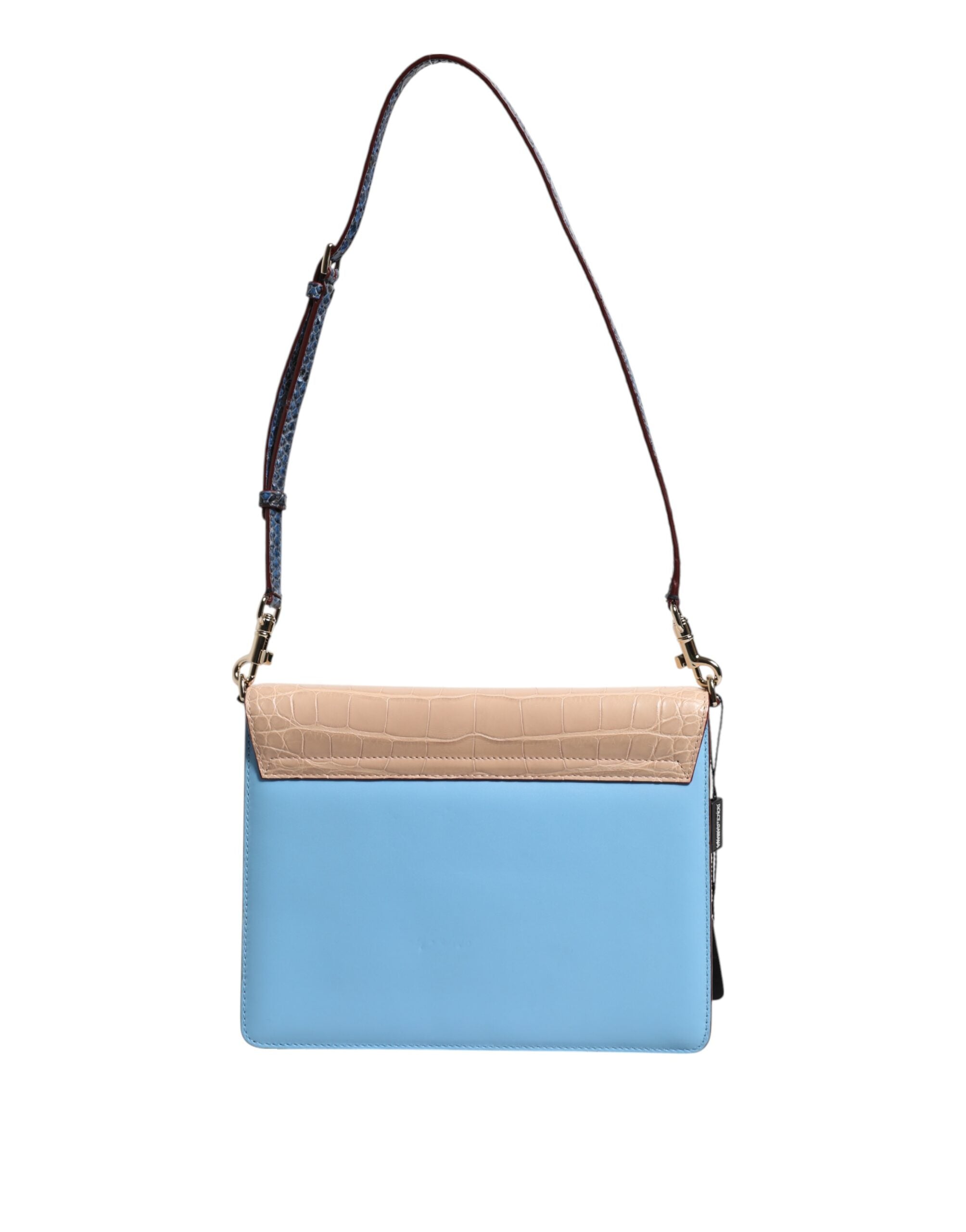 Blue Beige Exotic Leather LUCIA Crossbody Bag - ventzia