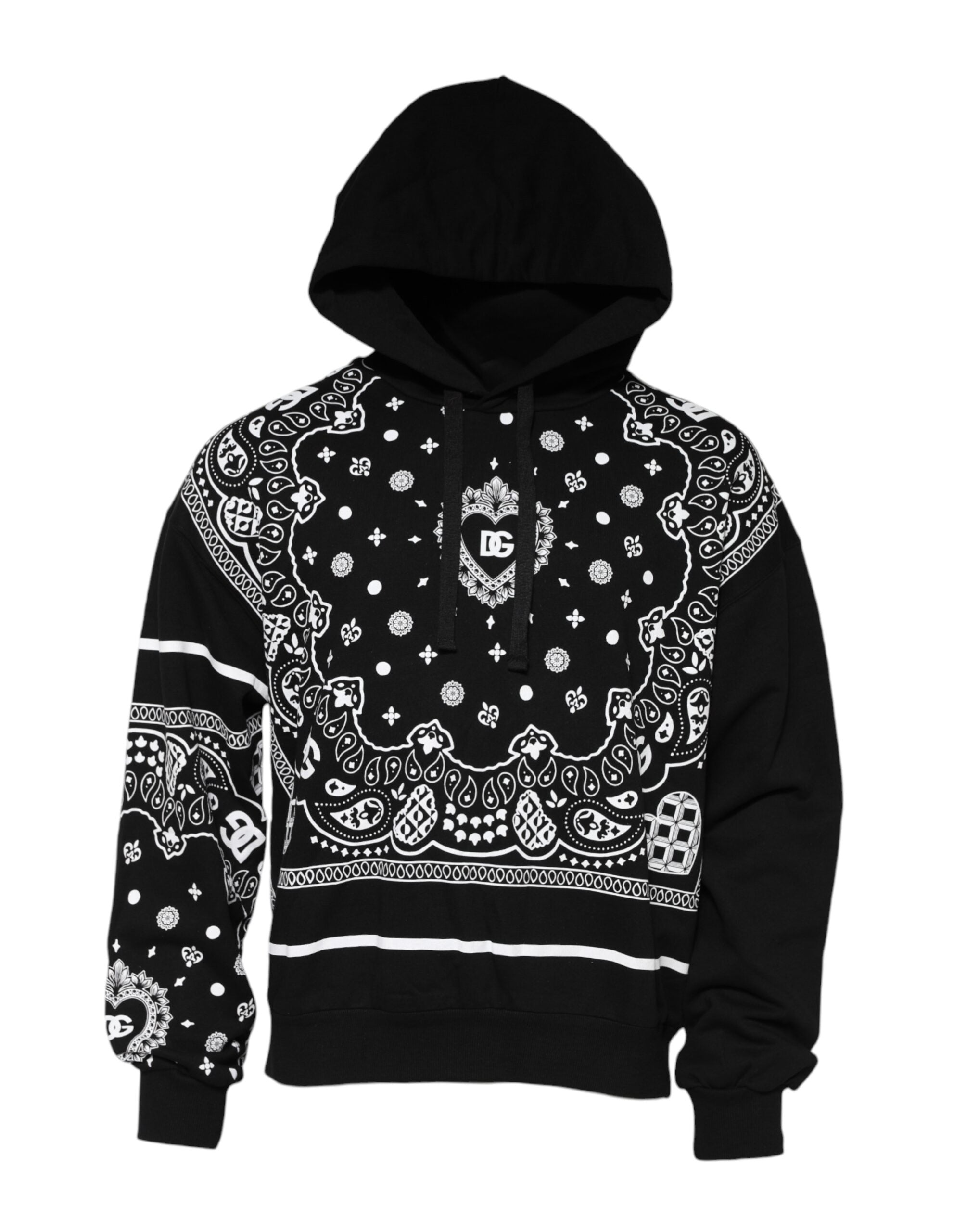 Black Bandana Hooded Men Sweatshirt Sweater - ventzia
