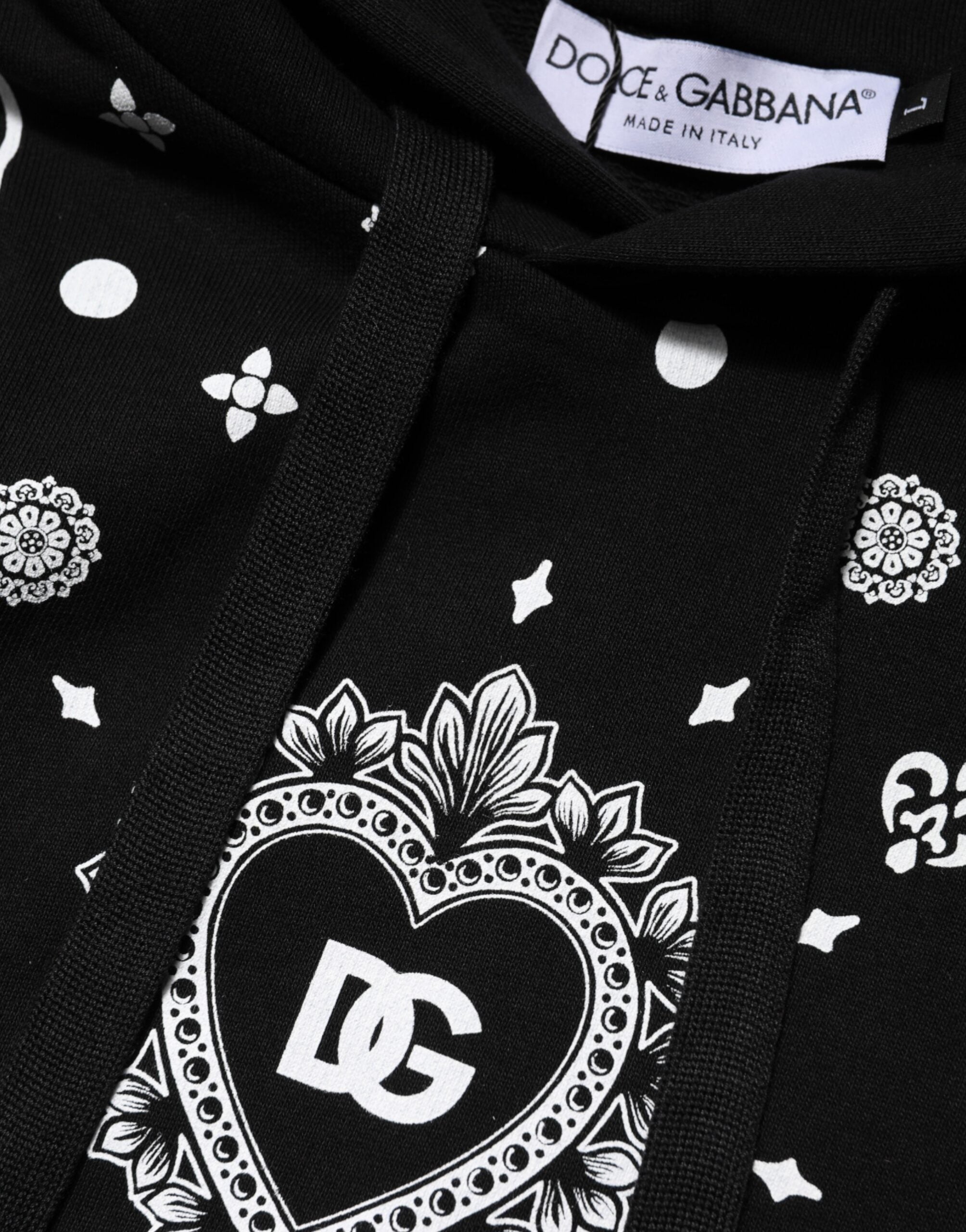 Black Bandana Hooded Men Sweatshirt Sweater - ventzia