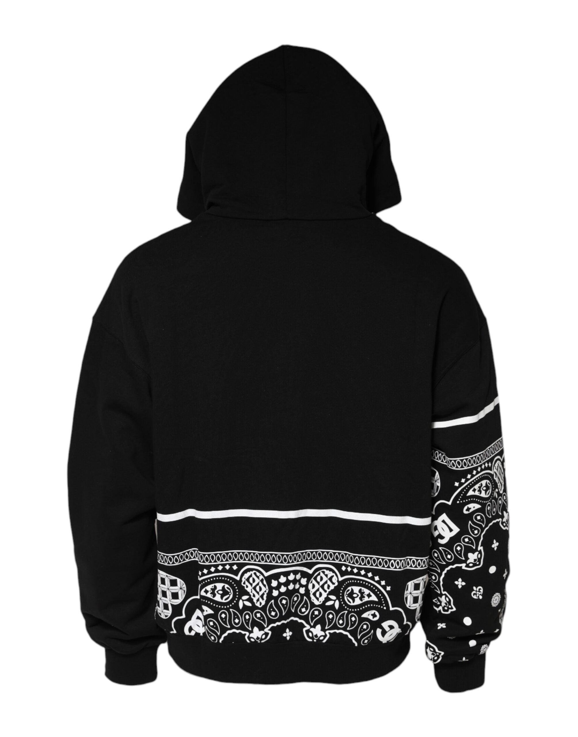 Black Bandana Hooded Men Sweatshirt Sweater - ventzia