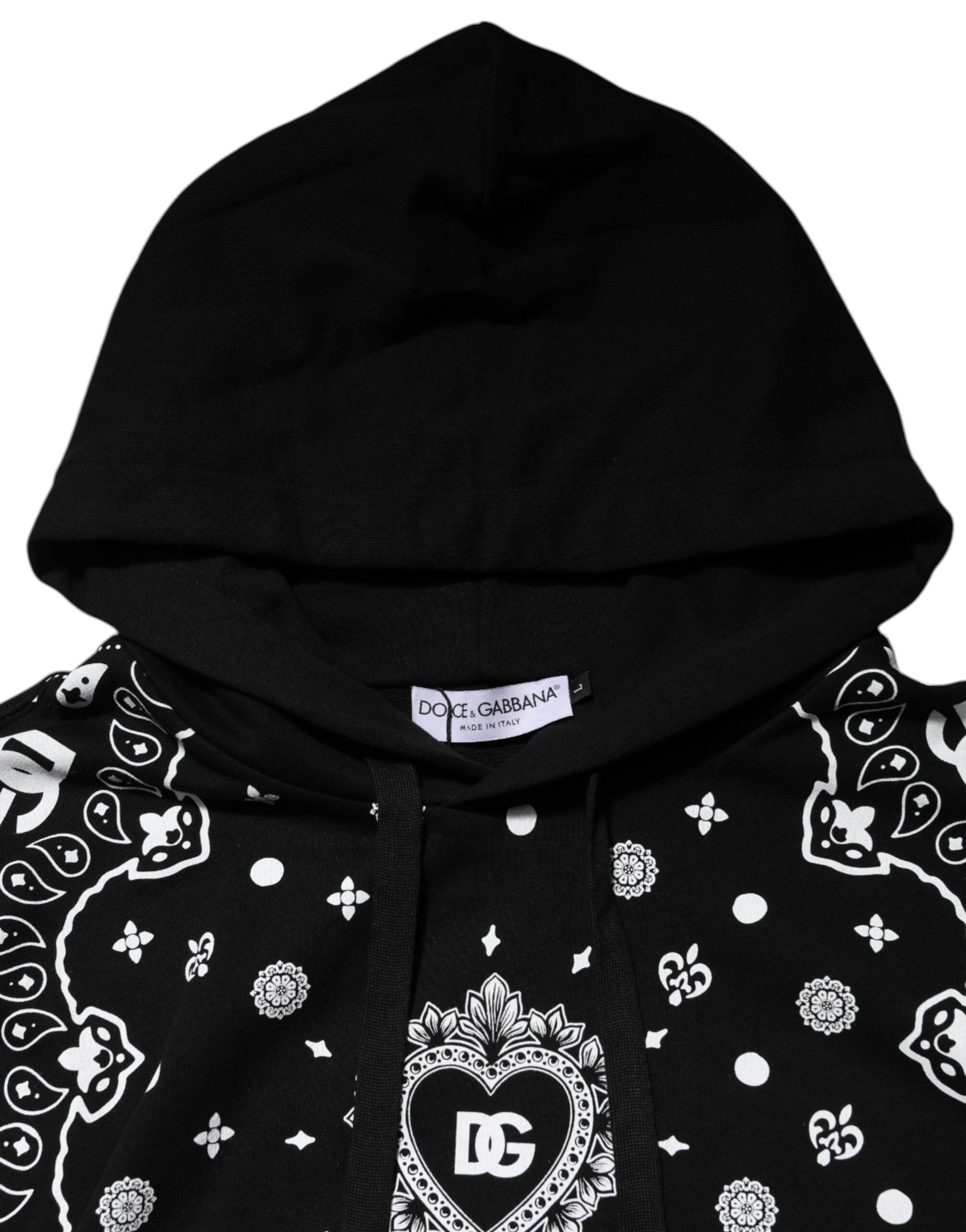 Black Bandana Hooded Men Sweatshirt Sweater - ventzia