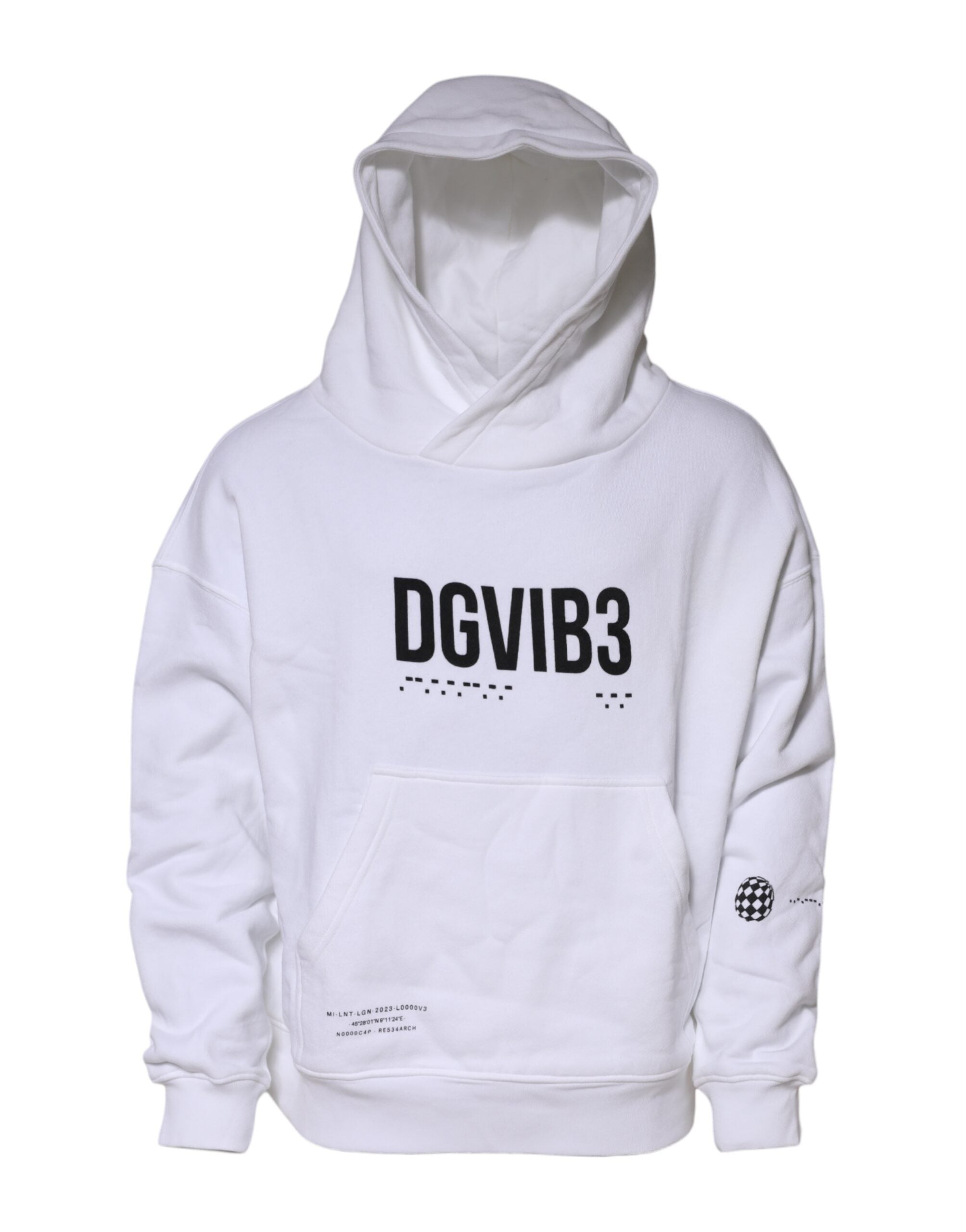 White DG Vib3 Hooded Men Sweatshirt Sweater - ventzia