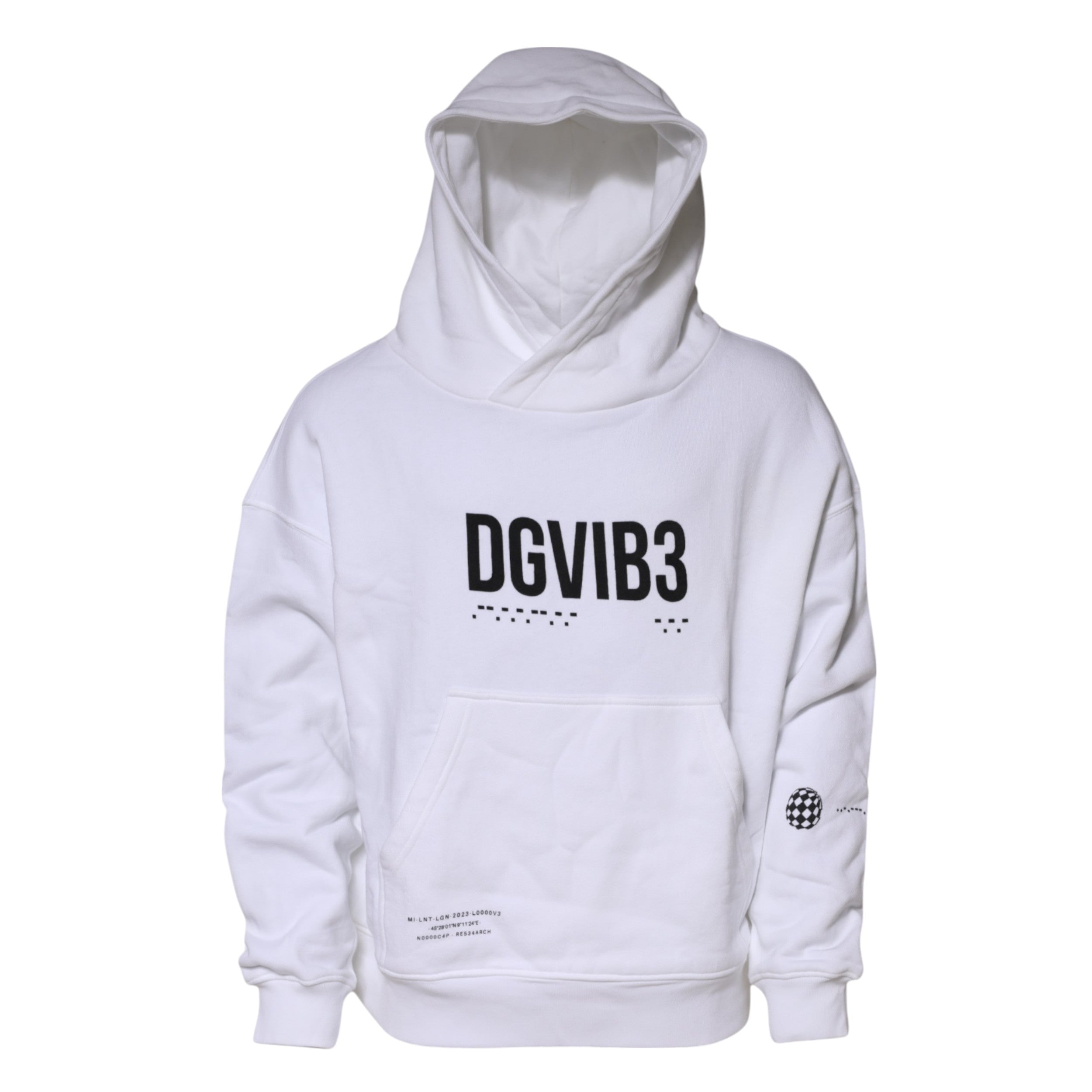 White DG Vib3 Hooded Men Sweatshirt Sweater - ventzia