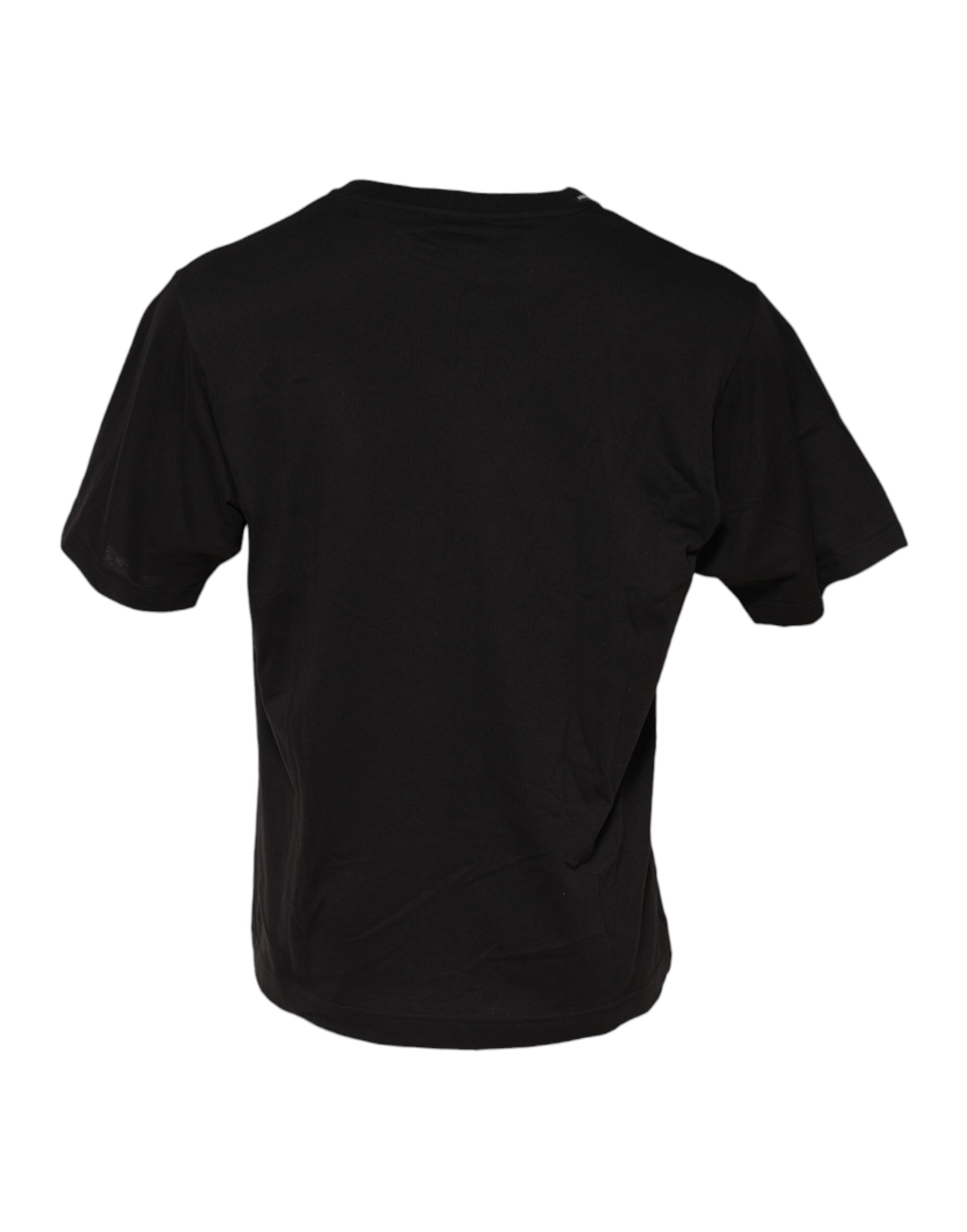 Black Minimalist Cotton Crew Neck T-shirt - ventzia