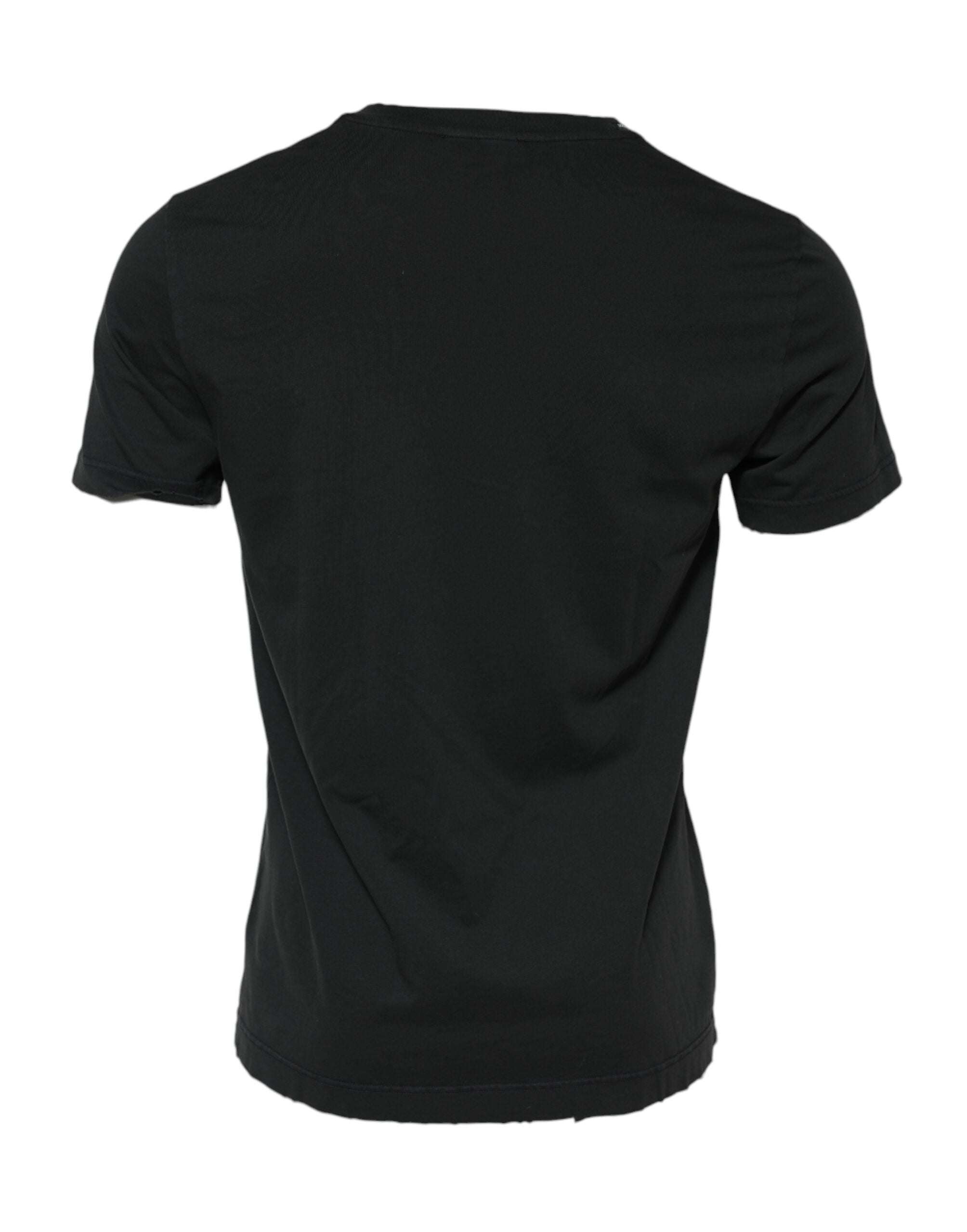 Black DG Crew Devotion Cotton Crew Neck T-shirt - ventzia