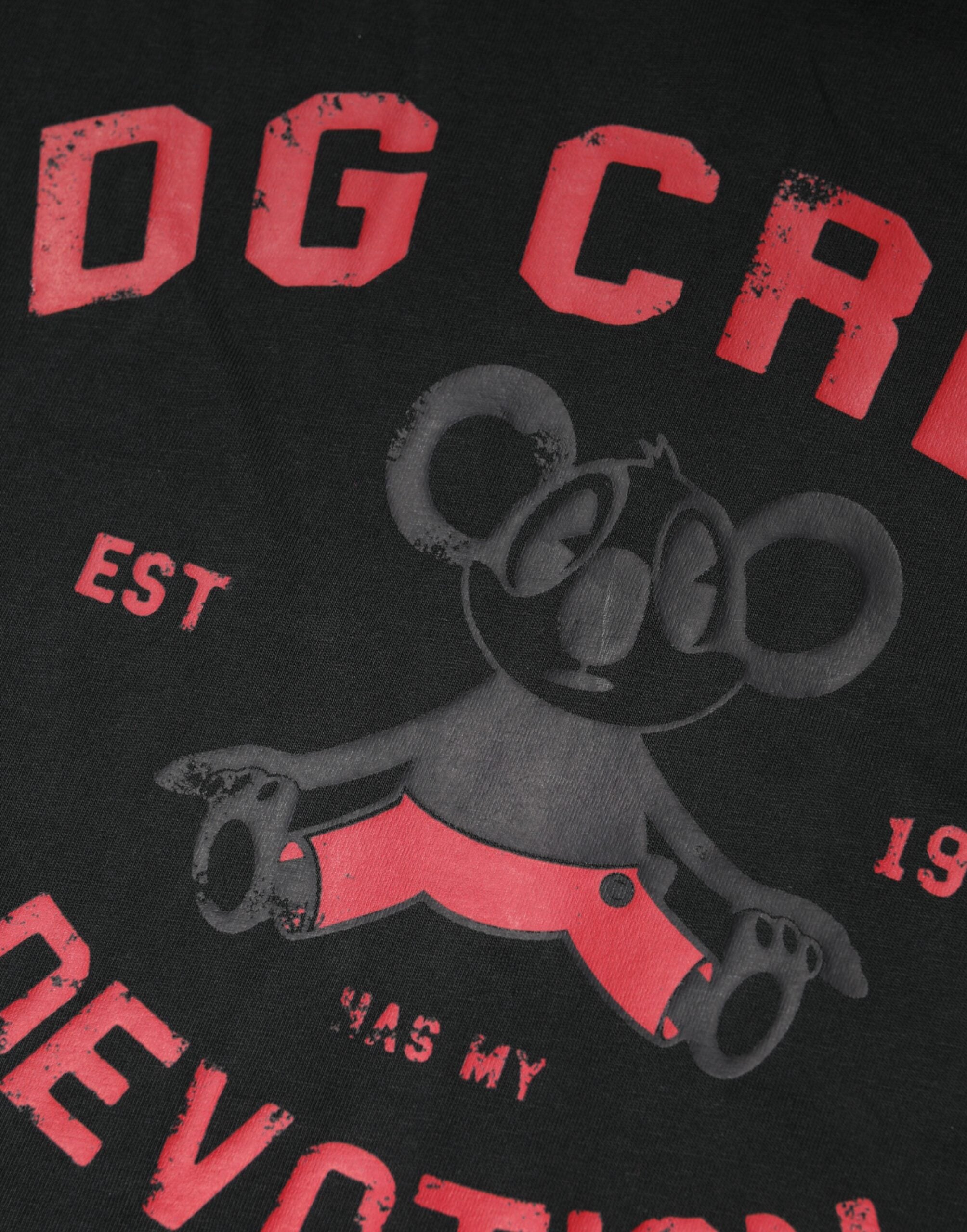 Black DG Crew Devotion Cotton Crew Neck T-shirt - ventzia