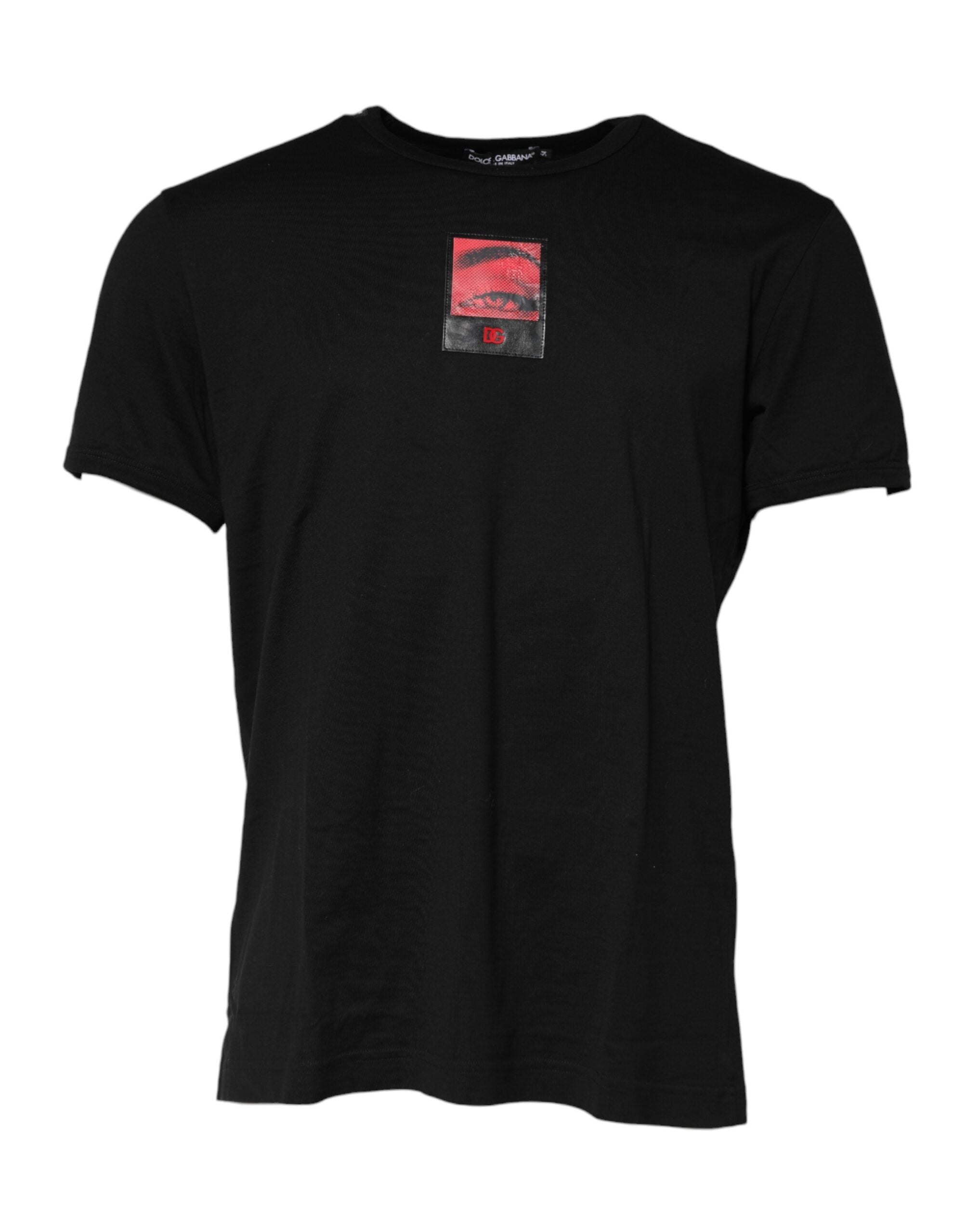 Black Eye Print Cotton Men Crew Neck T-shirt - ventzia