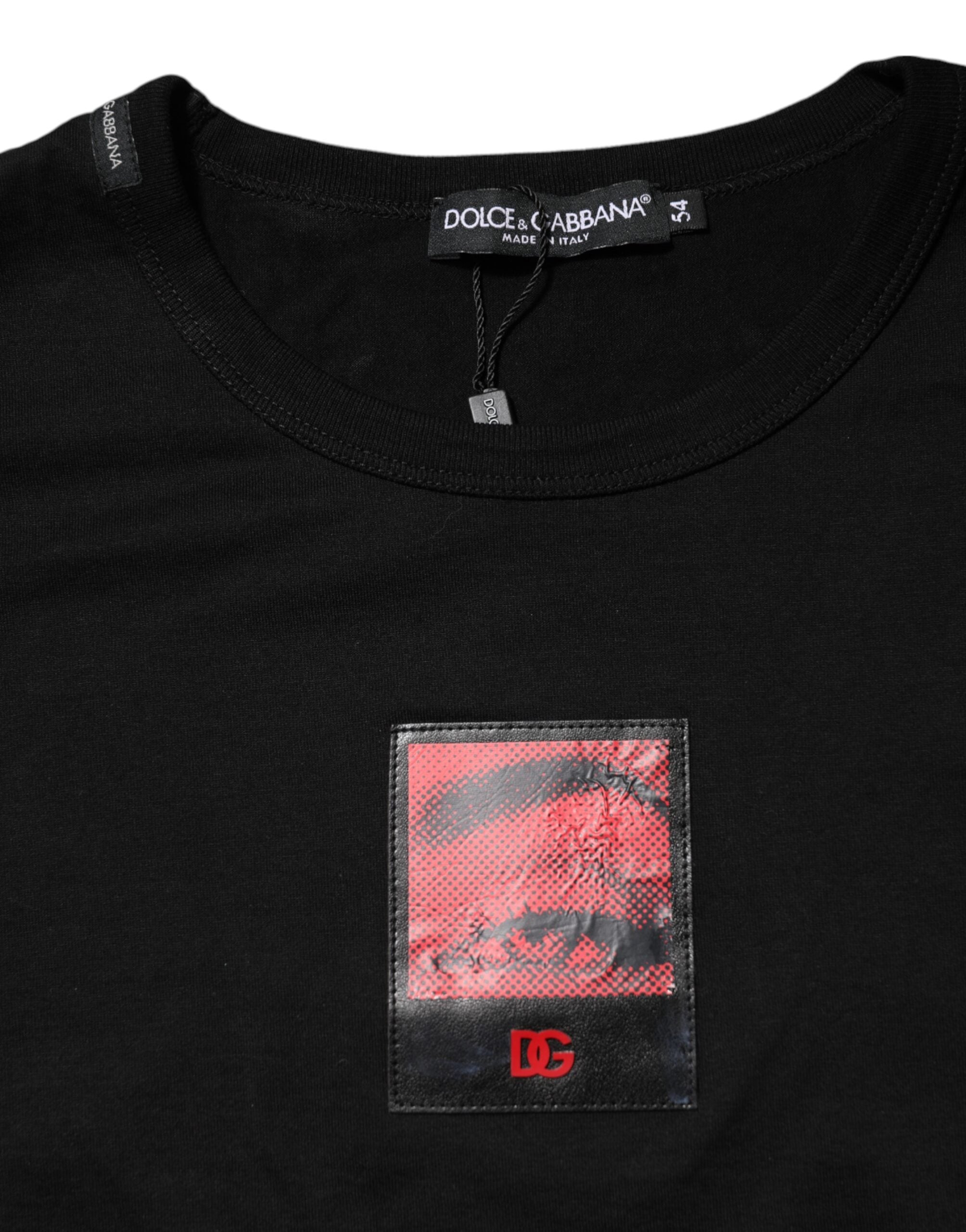 Black Eye Print Cotton Men Crew Neck T-shirt - ventzia