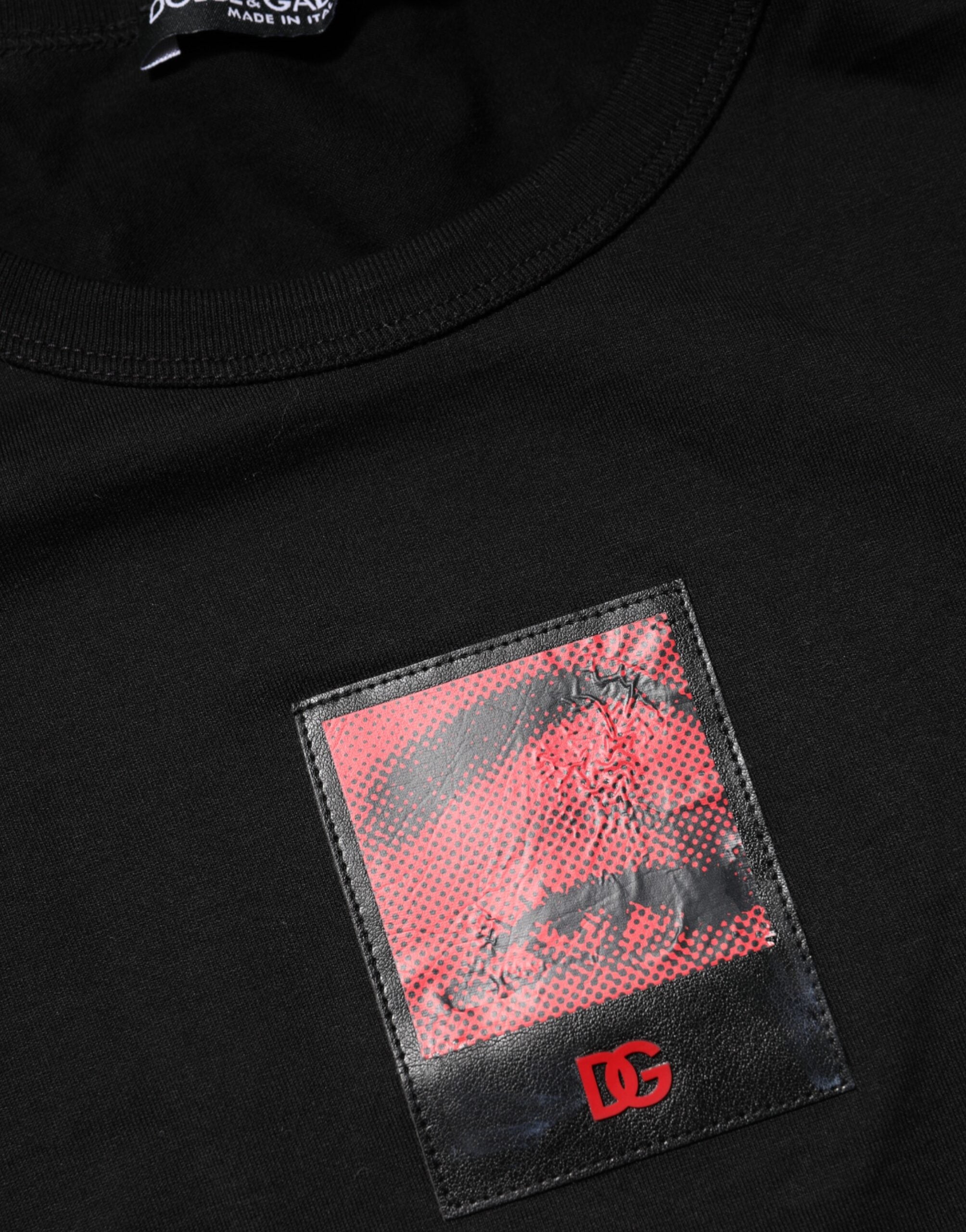 Black Eye Print Cotton Men Crew Neck T-shirt - ventzia