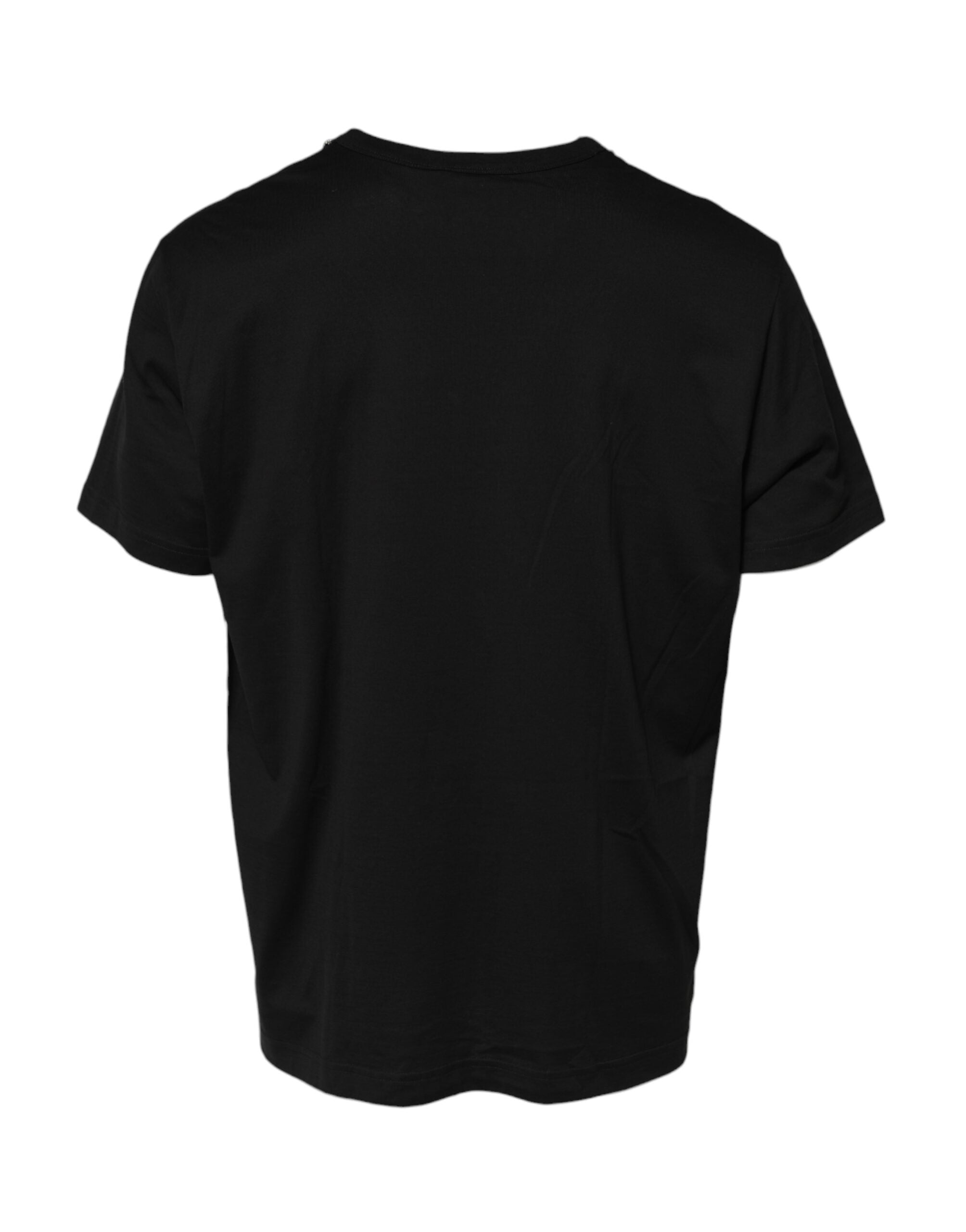 Black Chain Necklace Cotton Crewneck T-shirt - ventzia