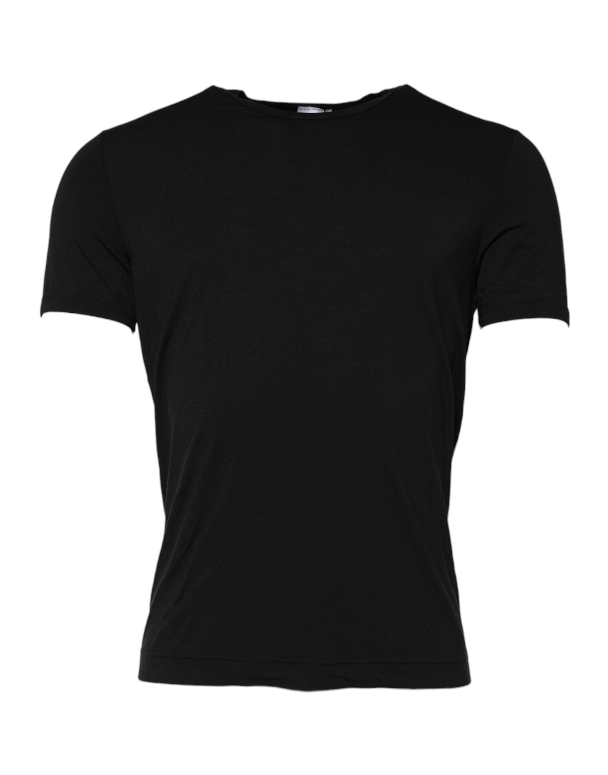 Black Modal Men Crew Neck Underwear T-shirt - ventzia