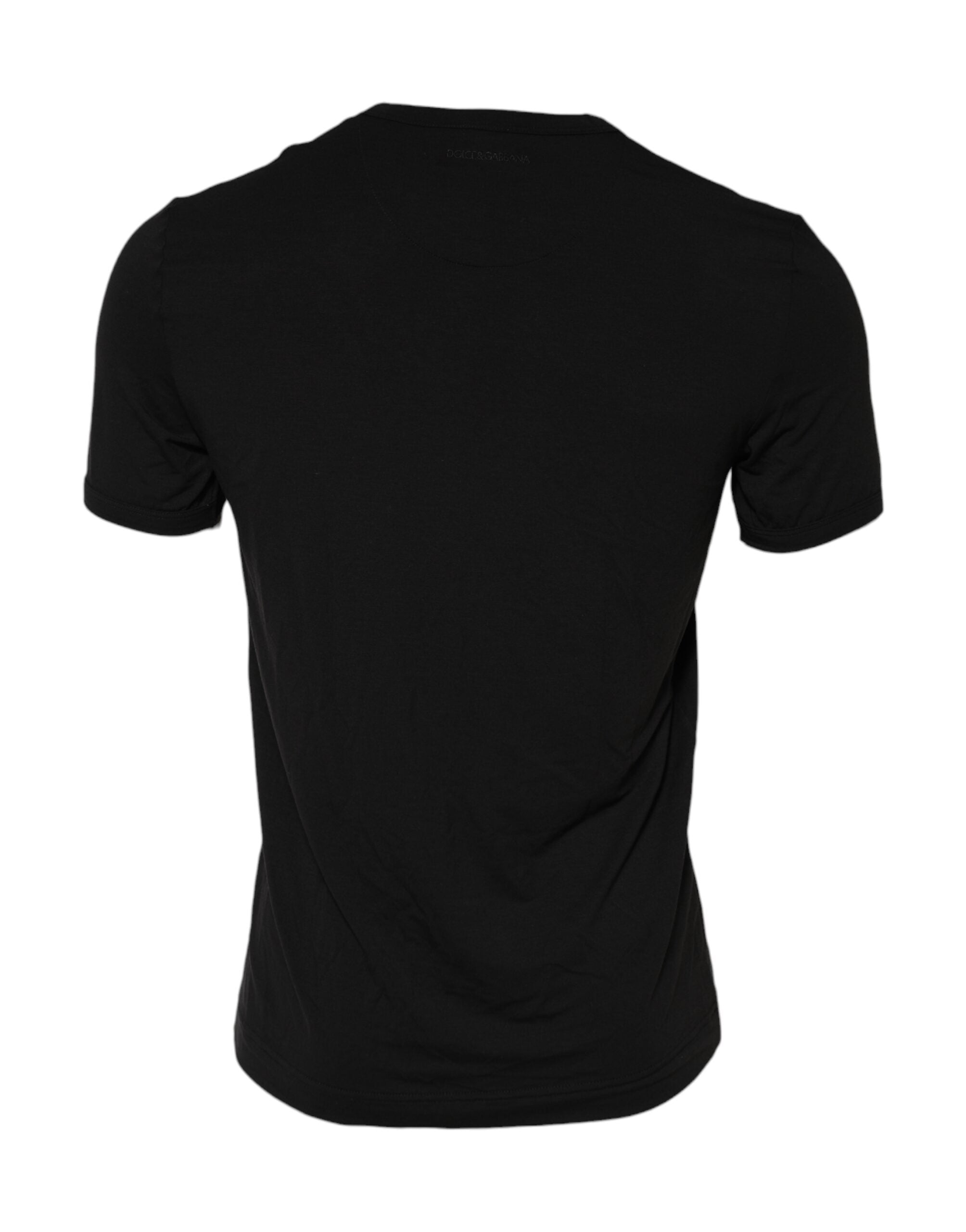 Black Modal Men Crew Neck Underwear T-shirt - ventzia