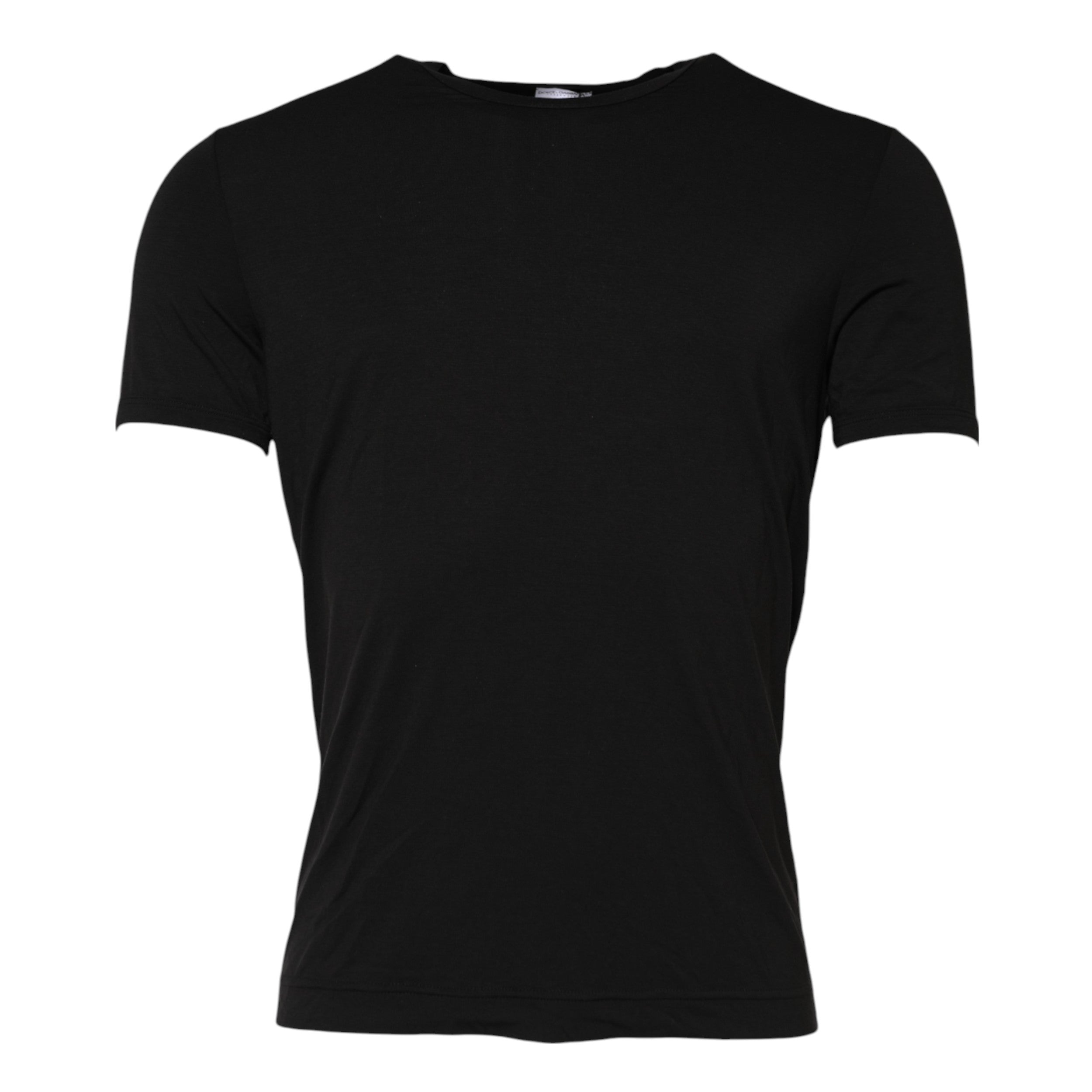 Black Modal Men Crew Neck Underwear T-shirt - ventzia