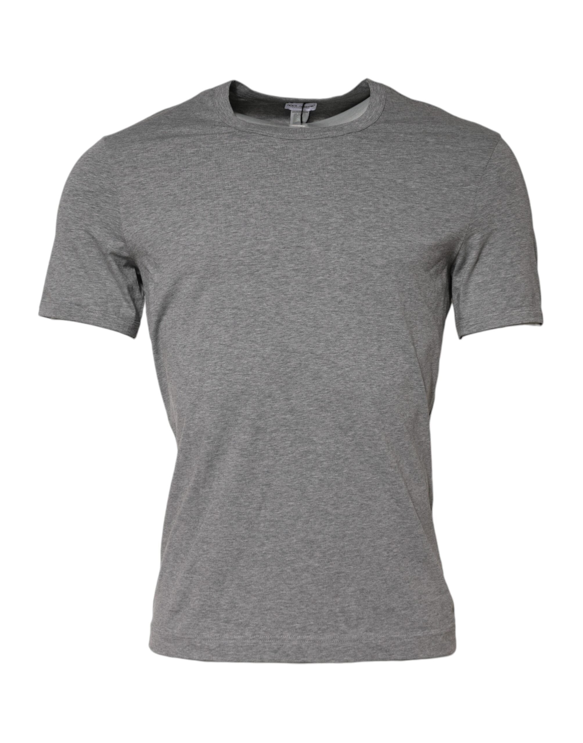 Gray Crew Neck Short Sleeves Underwear T-shirt - ventzia