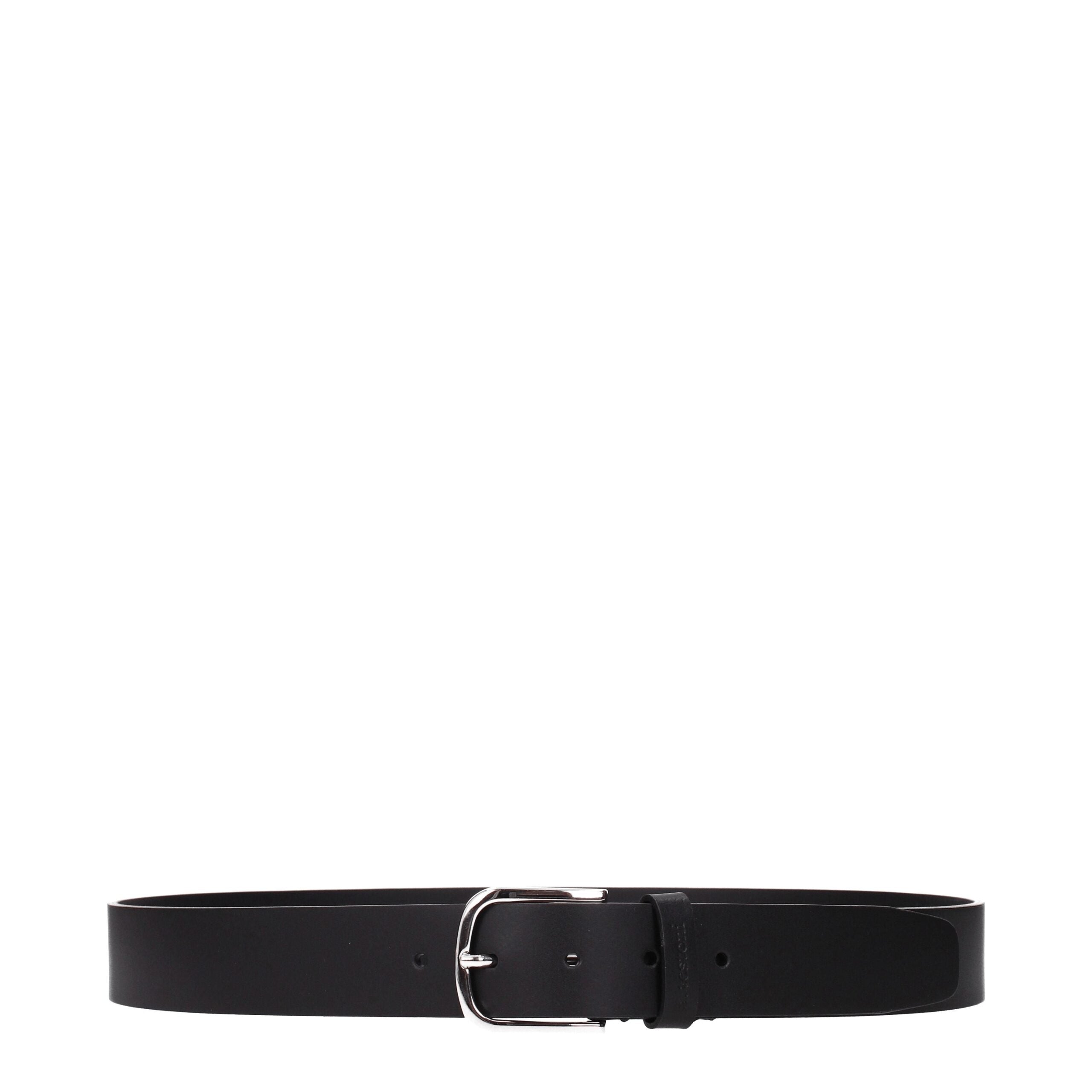 Black Leather Regular Belt - ventzia