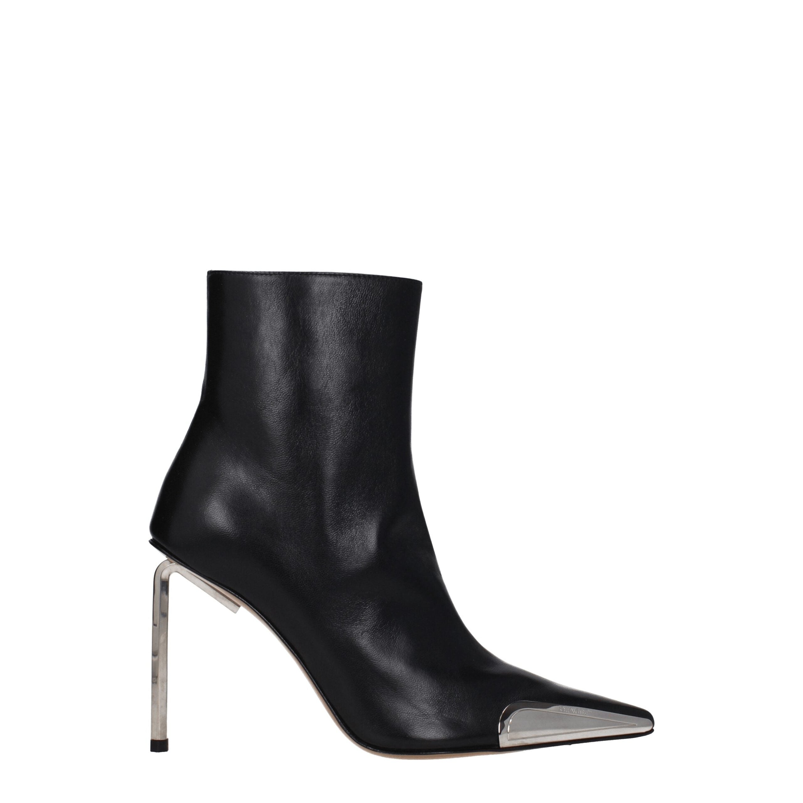 Black Leather Ankle Boots - ventzia