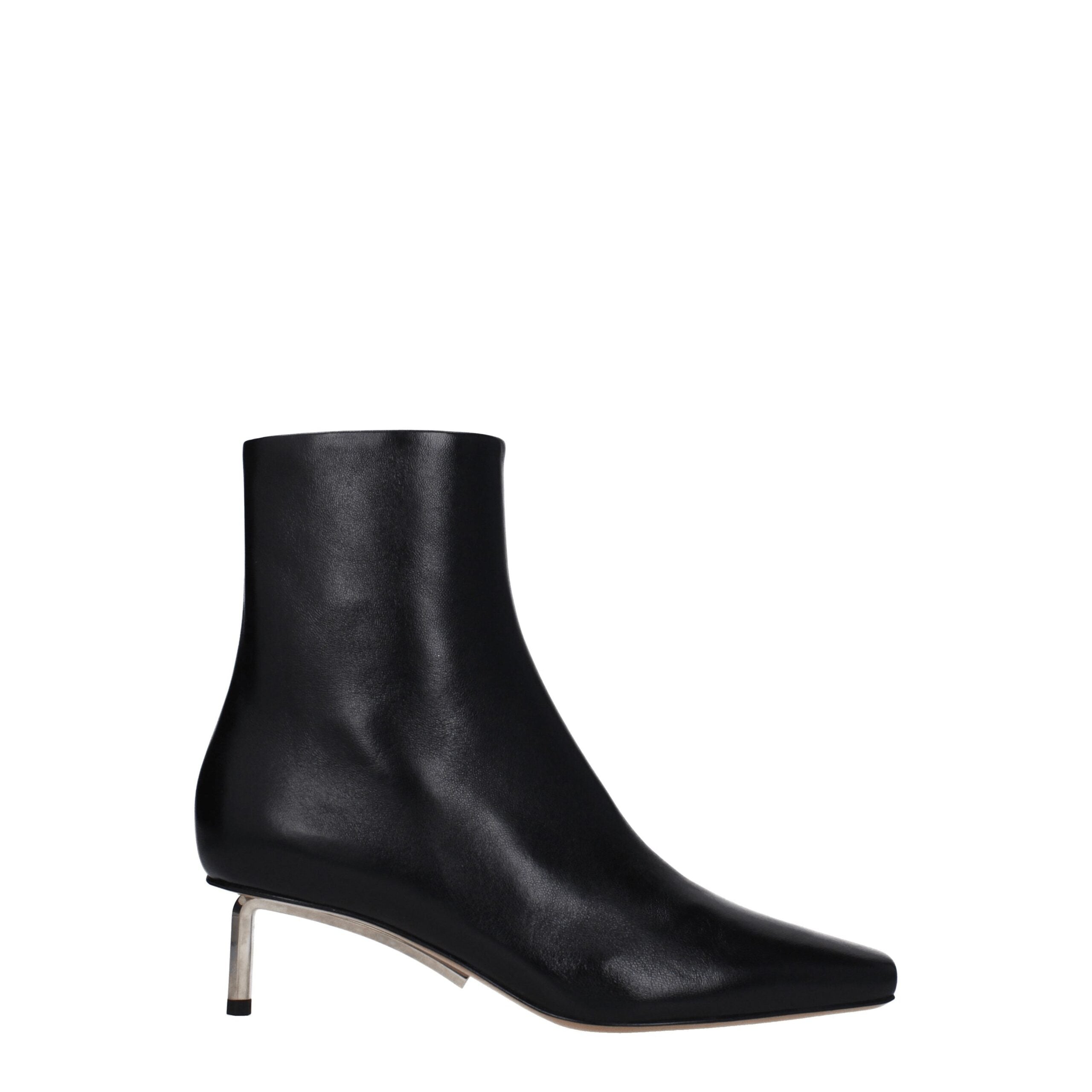 Black Leather Ankle Boots - ventzia