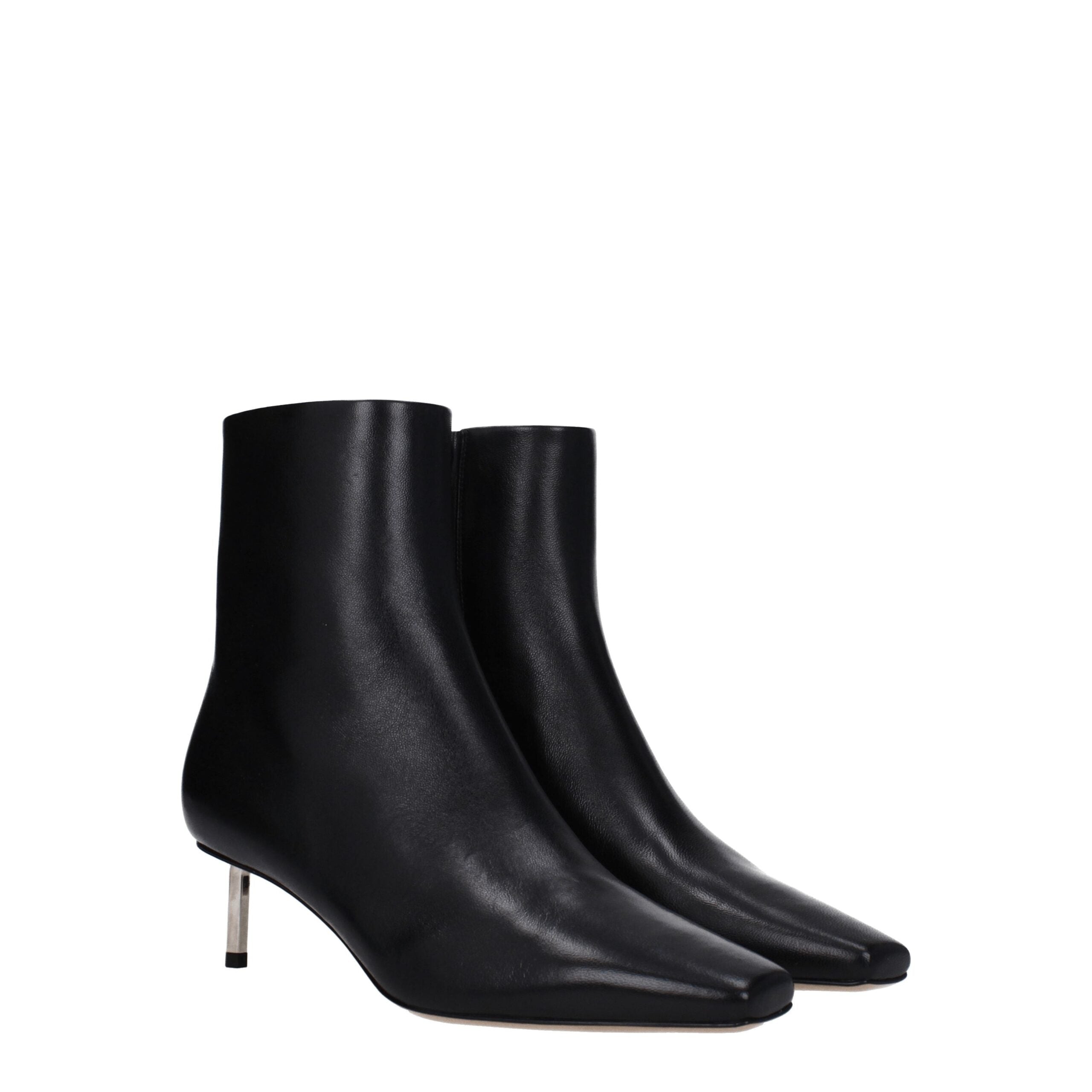 Black Leather Ankle Boots - ventzia