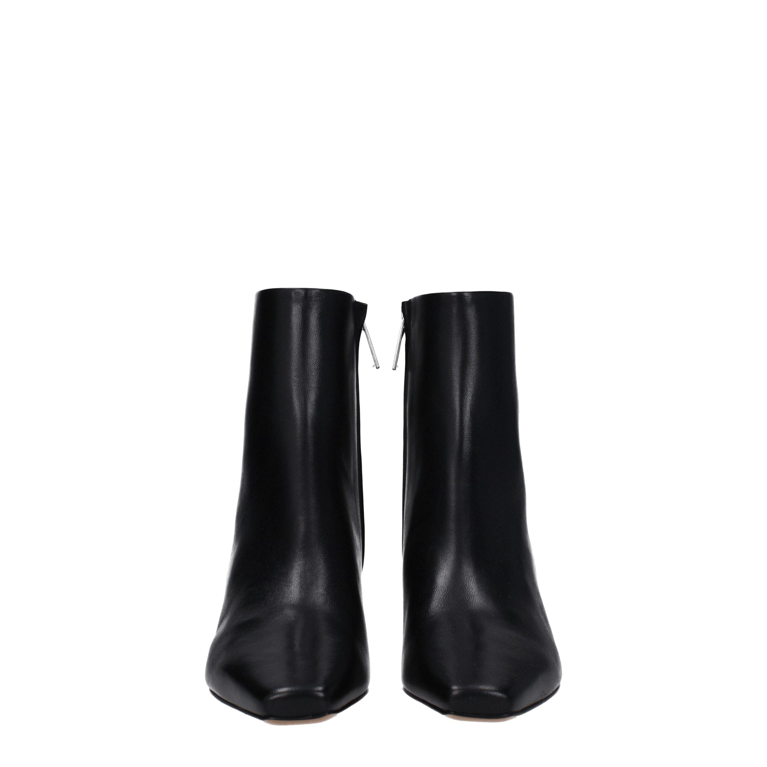 Black Leather Ankle Boots - ventzia