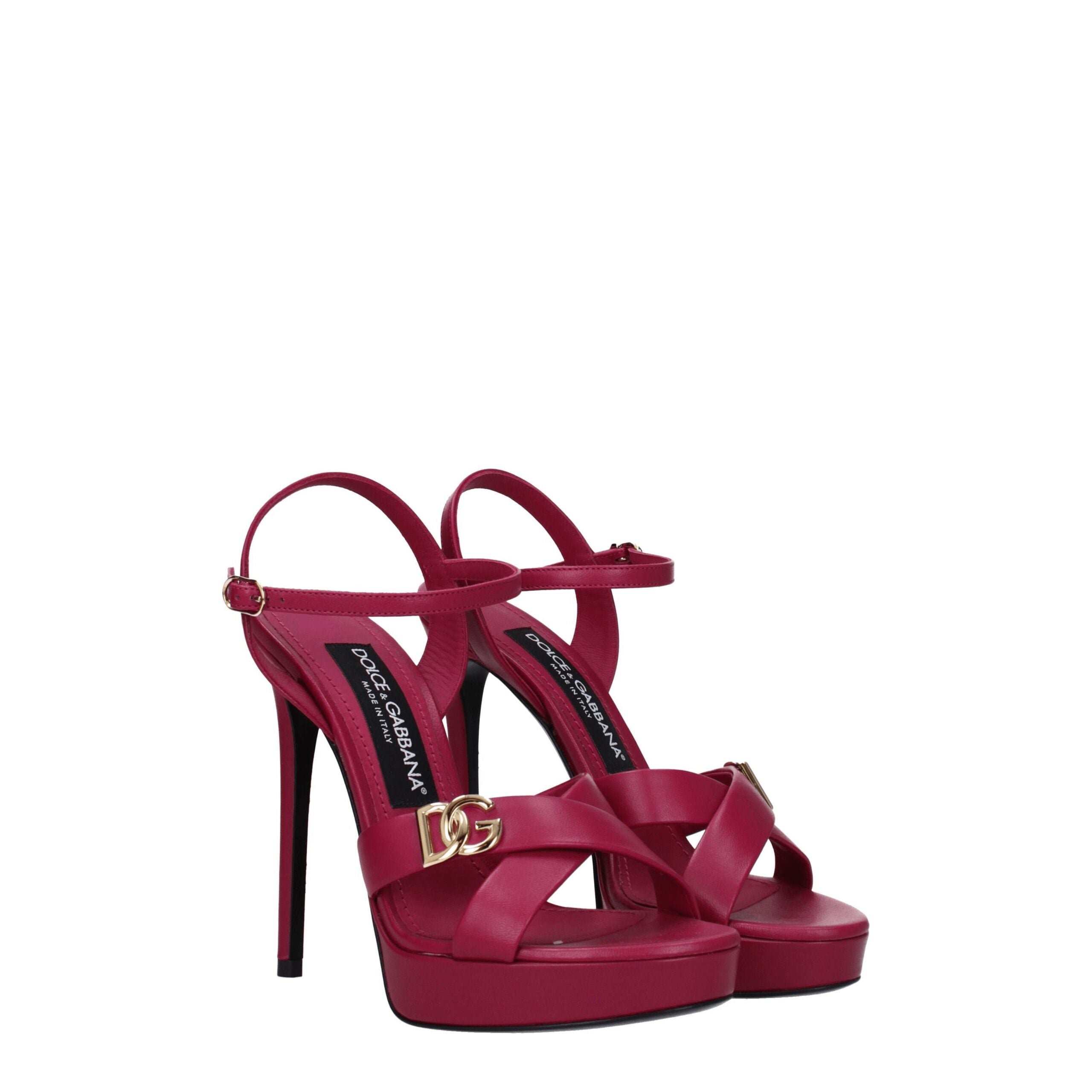 Pink Leather Platform Sandals - ventzia